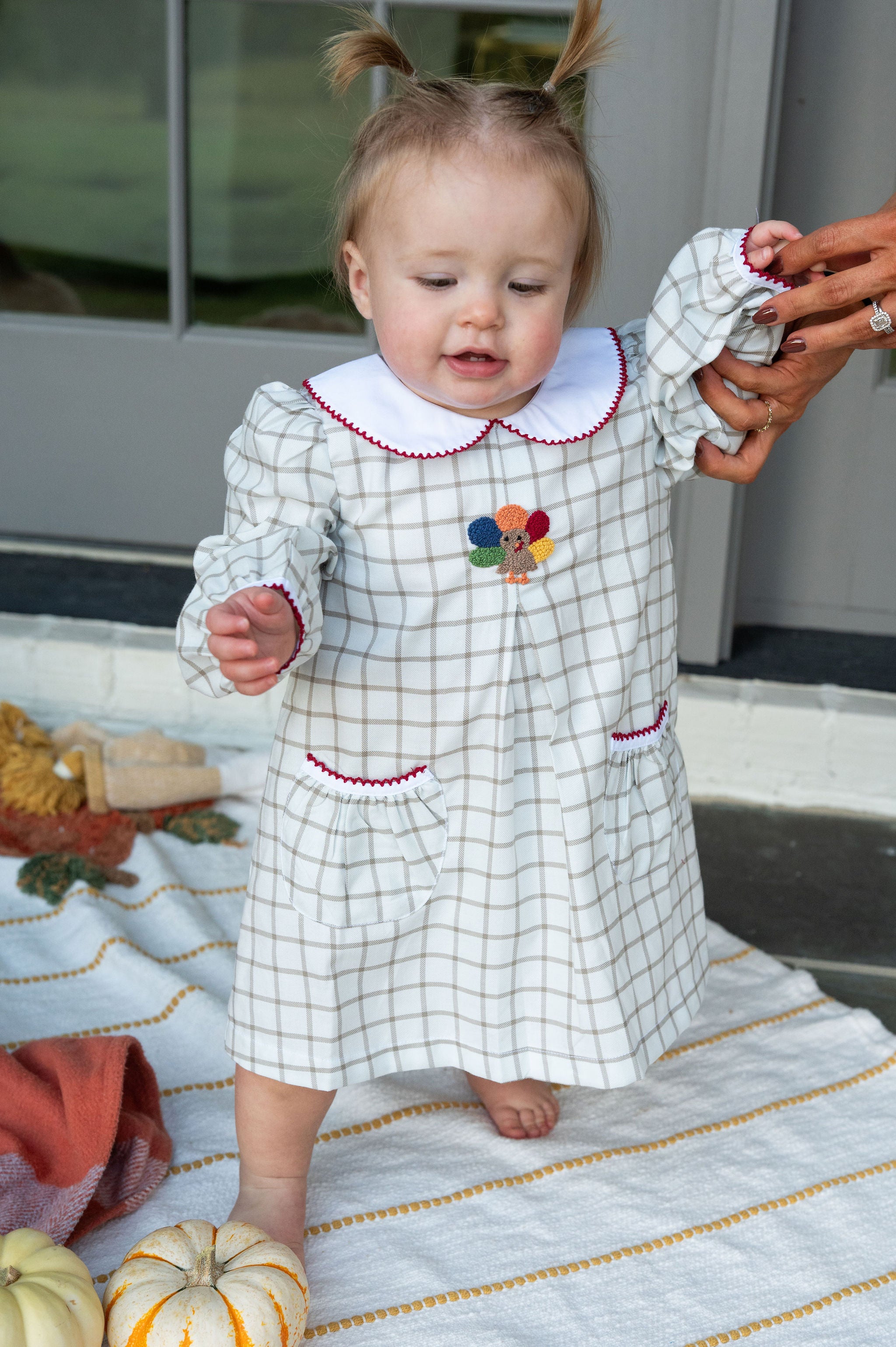 Turkey Time Pleat Collared Dress