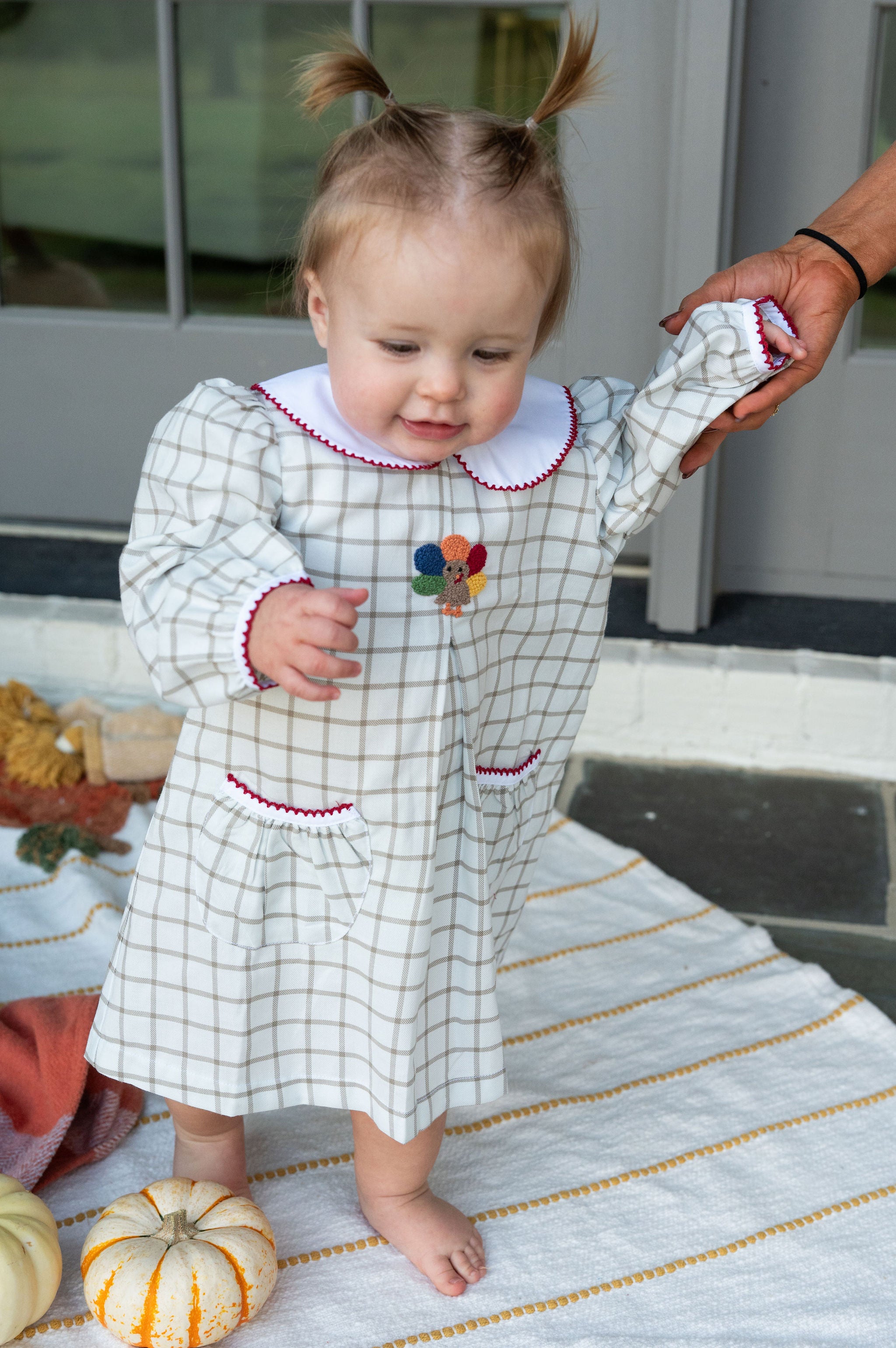 Turkey Time Pleat Collared Dress
