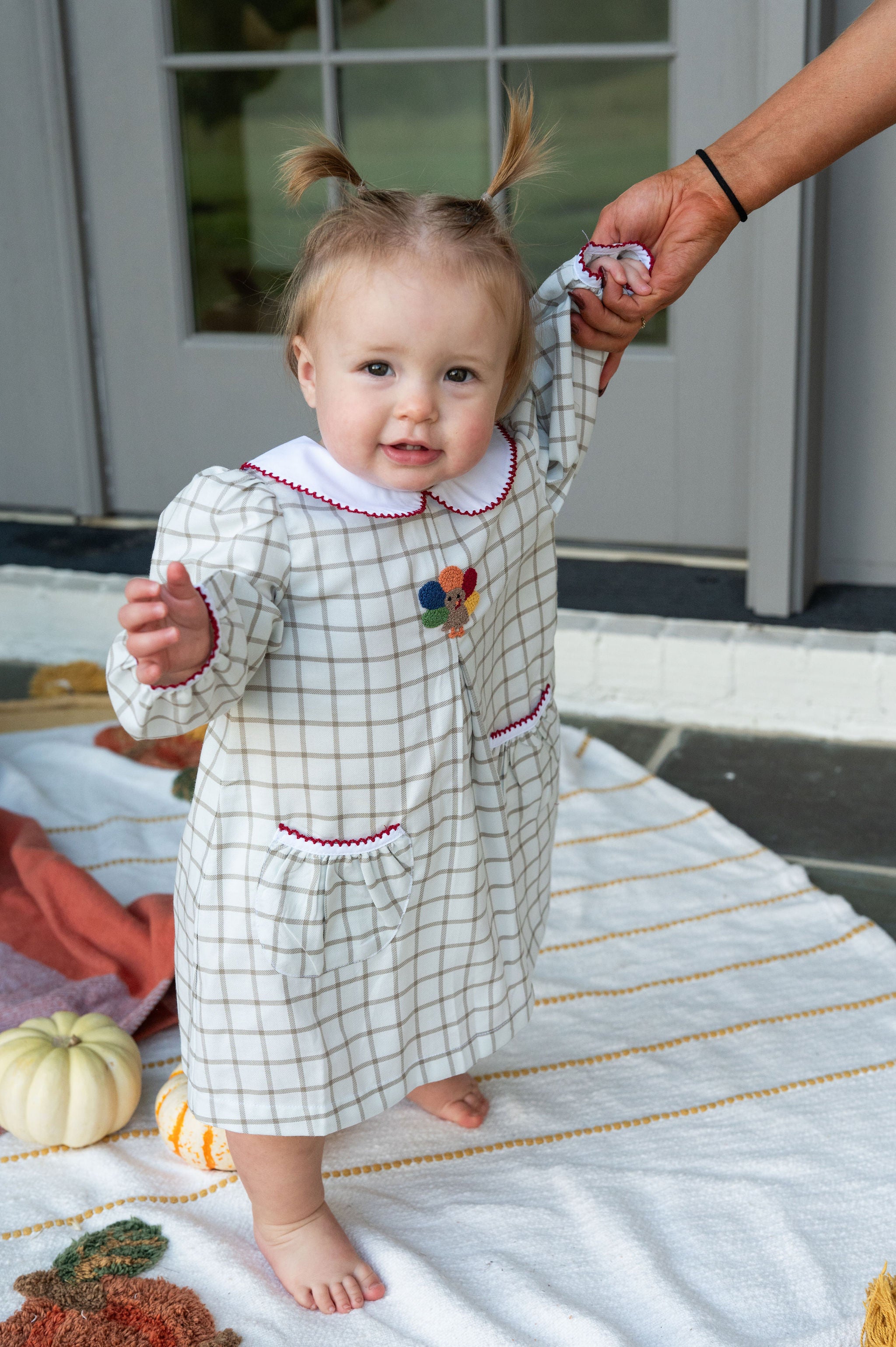 Turkey Time Pleat Collared Dress