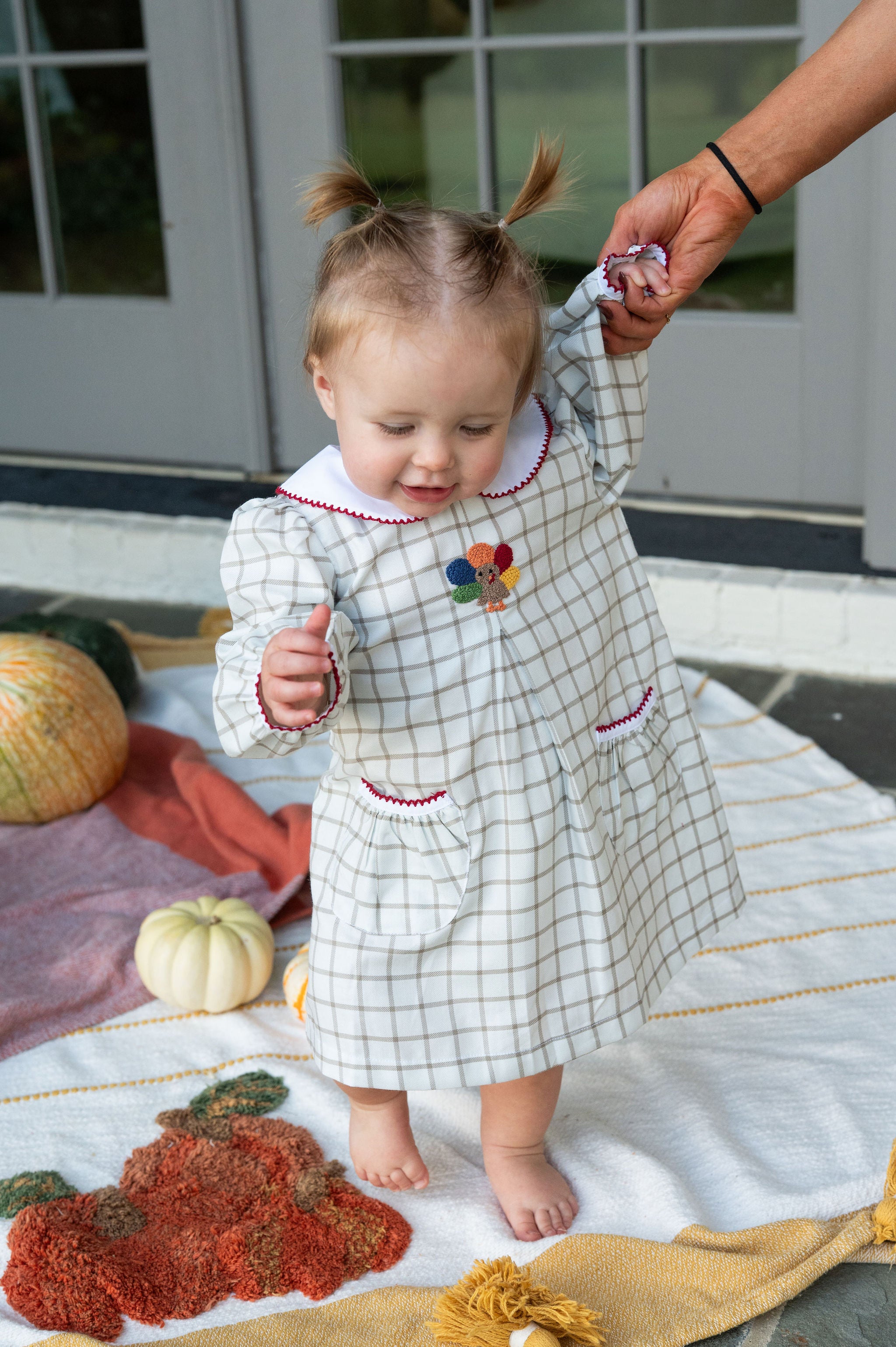 Turkey Time Pleat Collared Dress