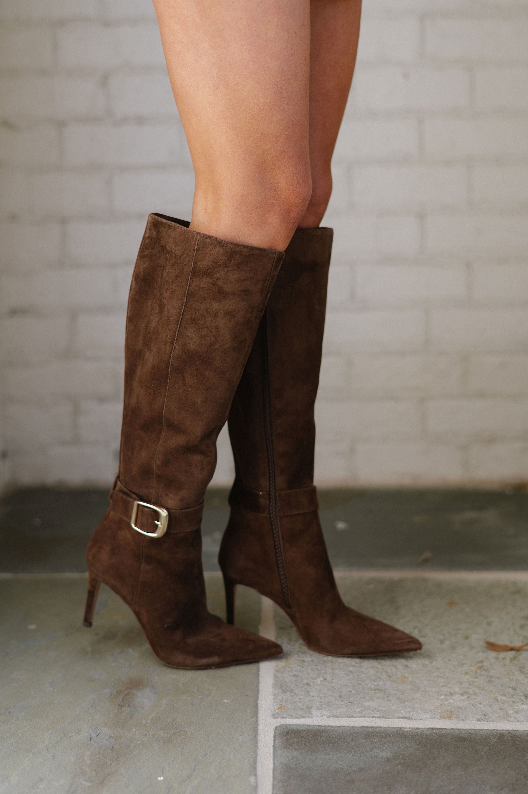 Kinzy Suede Boots-Dark Brown/Dolce Vita