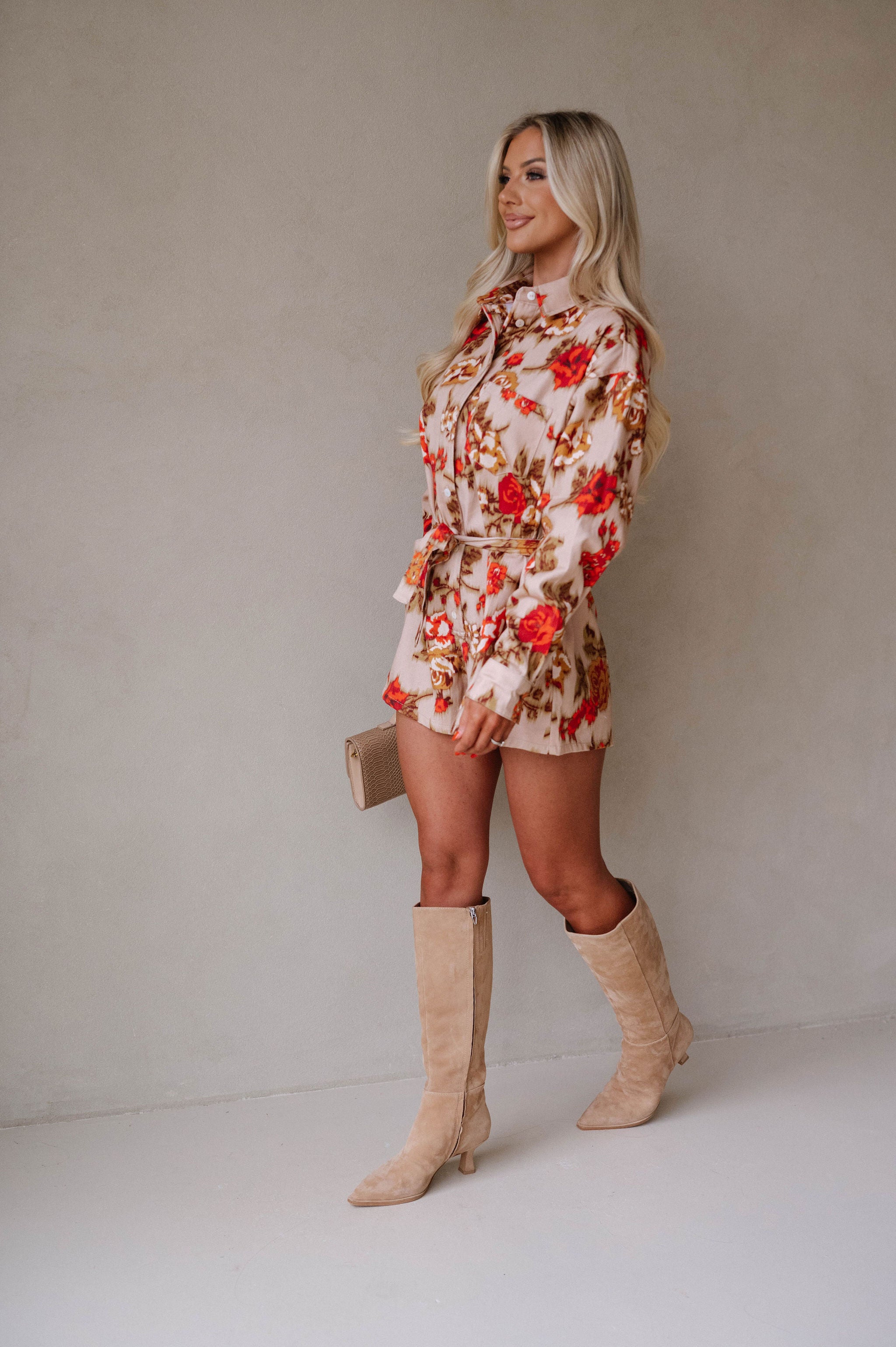 Kenny Romper-Taupe/Red