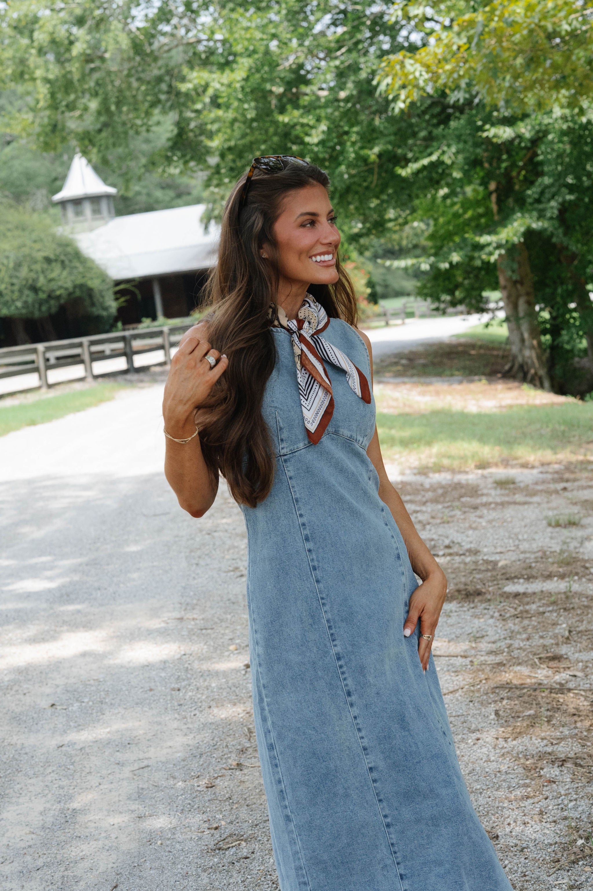 Gisela Denim Midi Dress-Light Wash