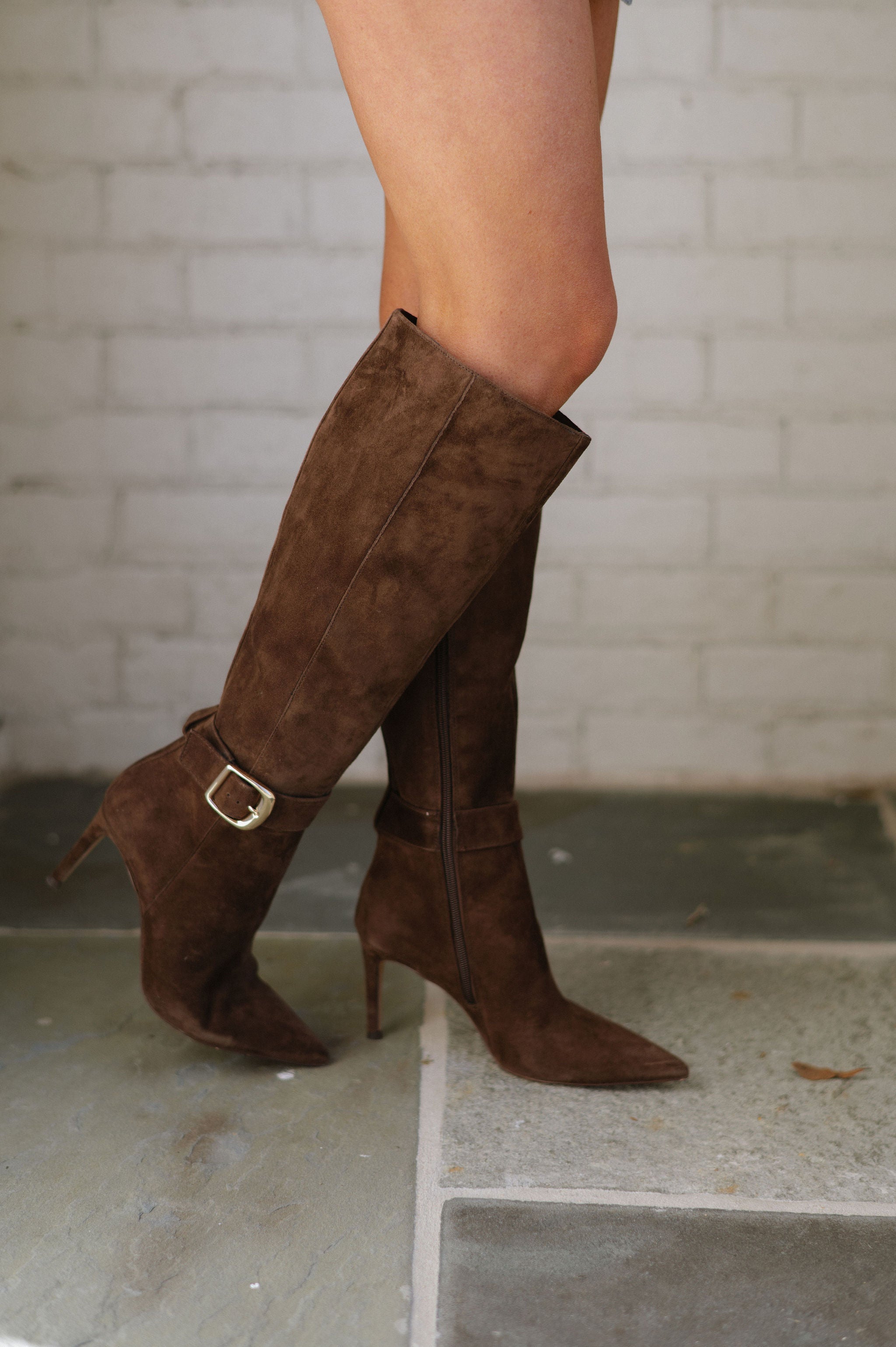 Kinzy Suede Boots-Dark Brown/Dolce Vita