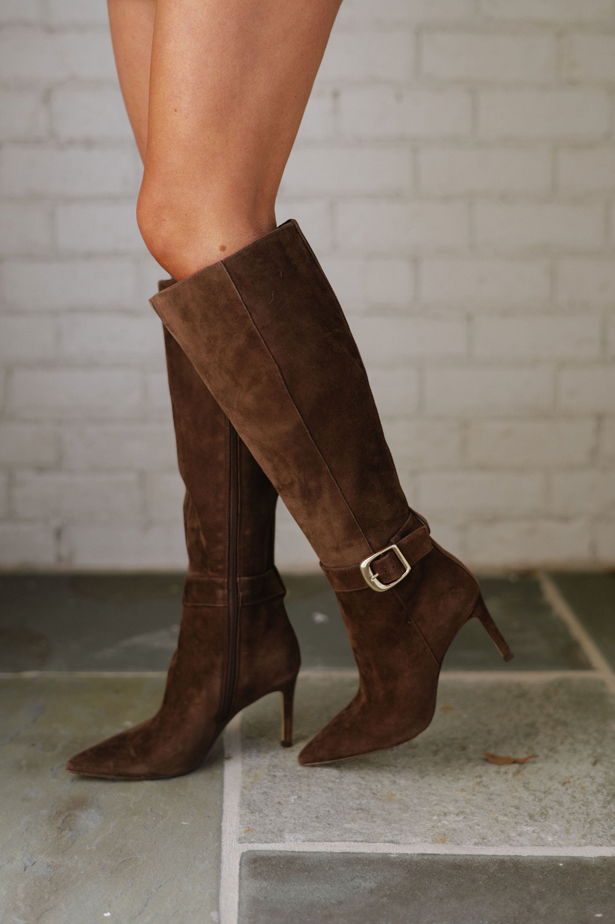 Kinzy Suede Boots-Dark Brown/Dolce Vita