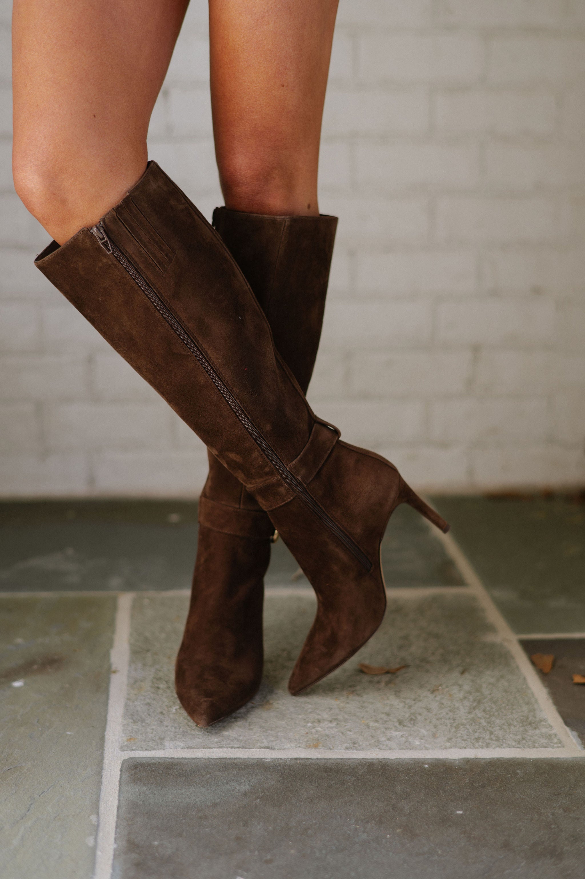 Kinzy Suede Boots-Dark Brown/Dolce Vita