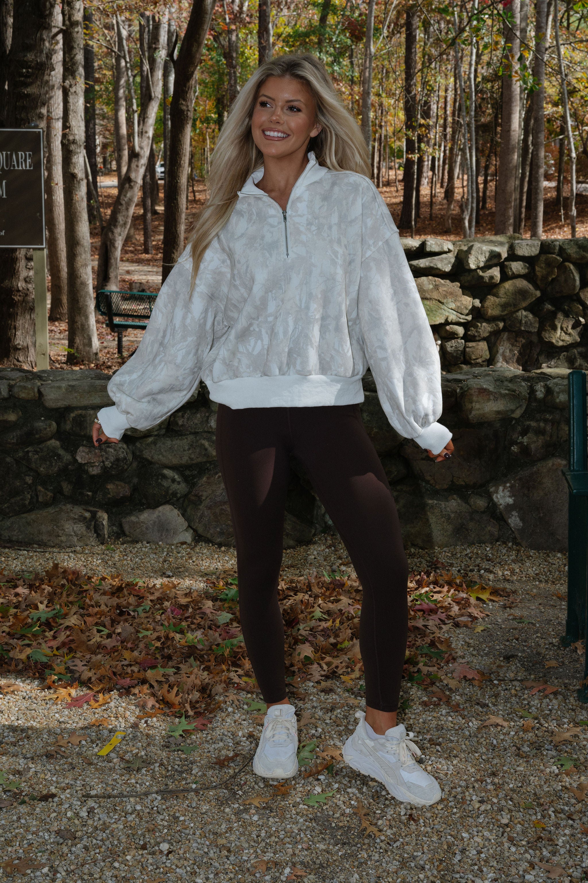 Camo Collared Half Zip Pullover