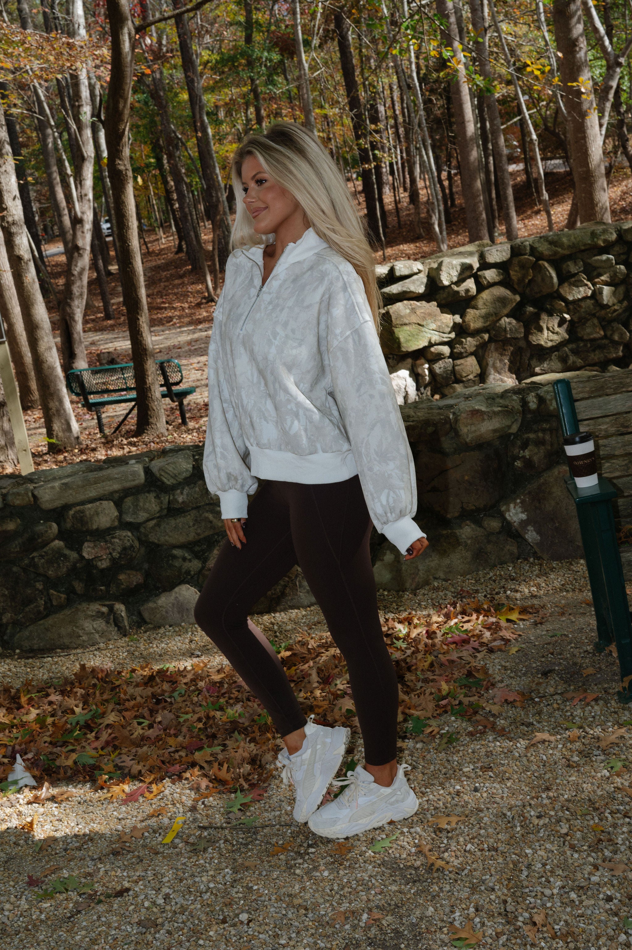 Camo Collared Half Zip Pullover