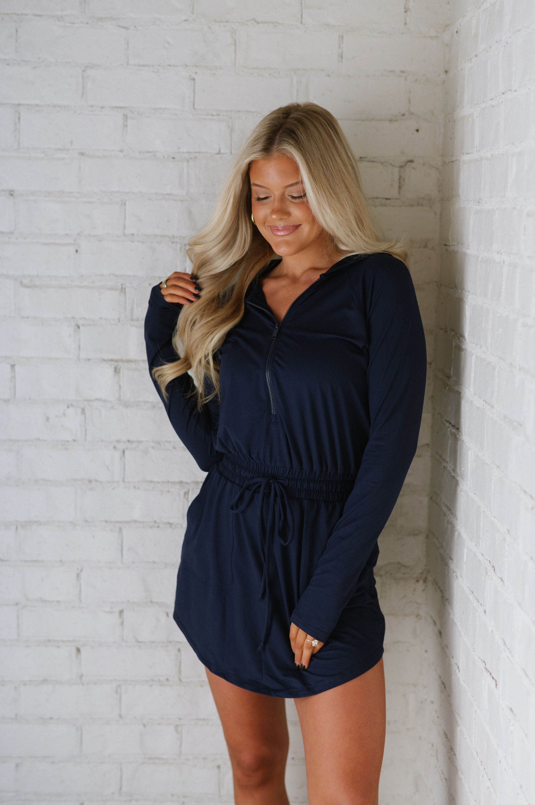 Butter Yoga Romper-Navy