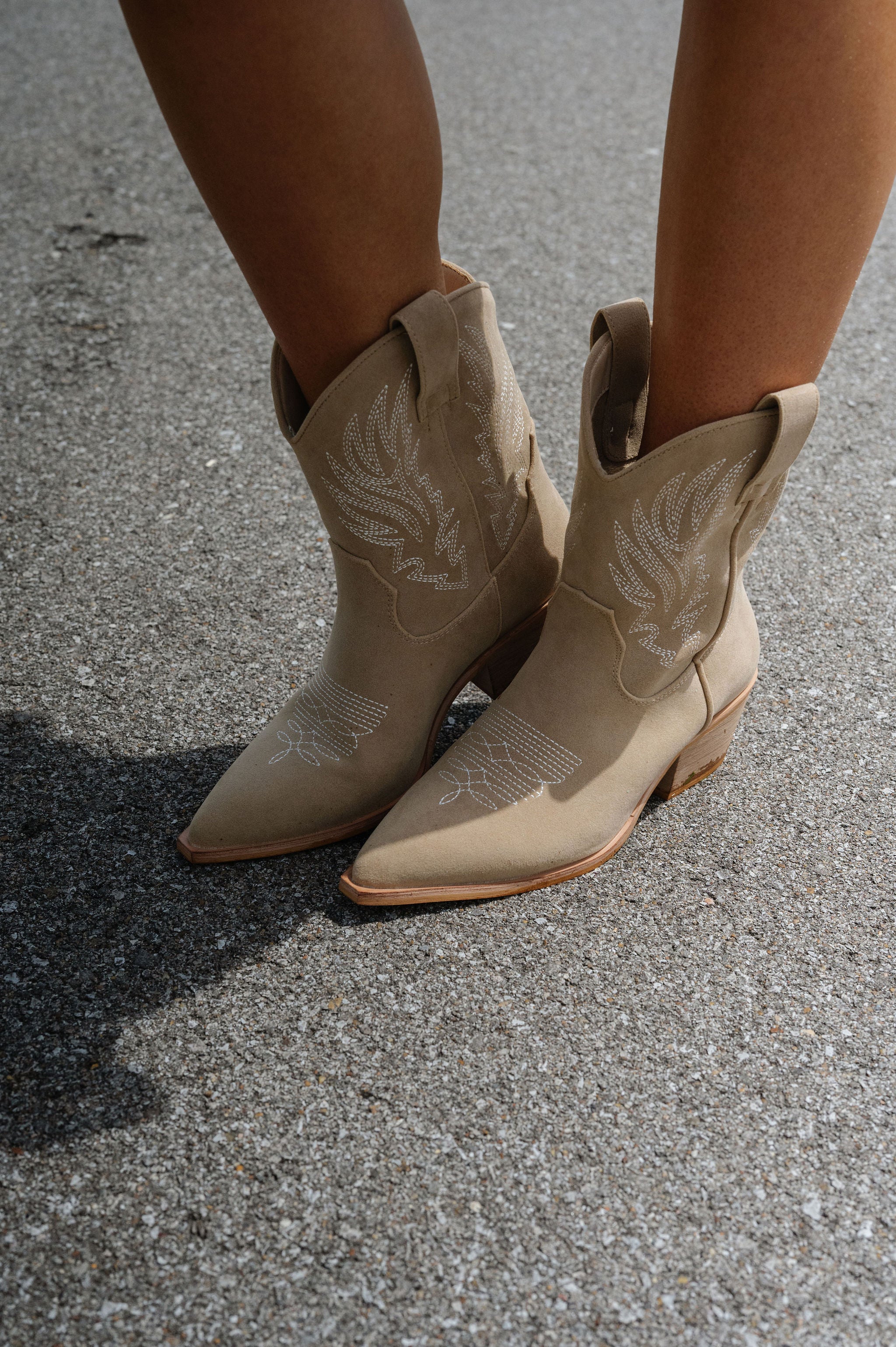 Claire Western Boots-Taupe