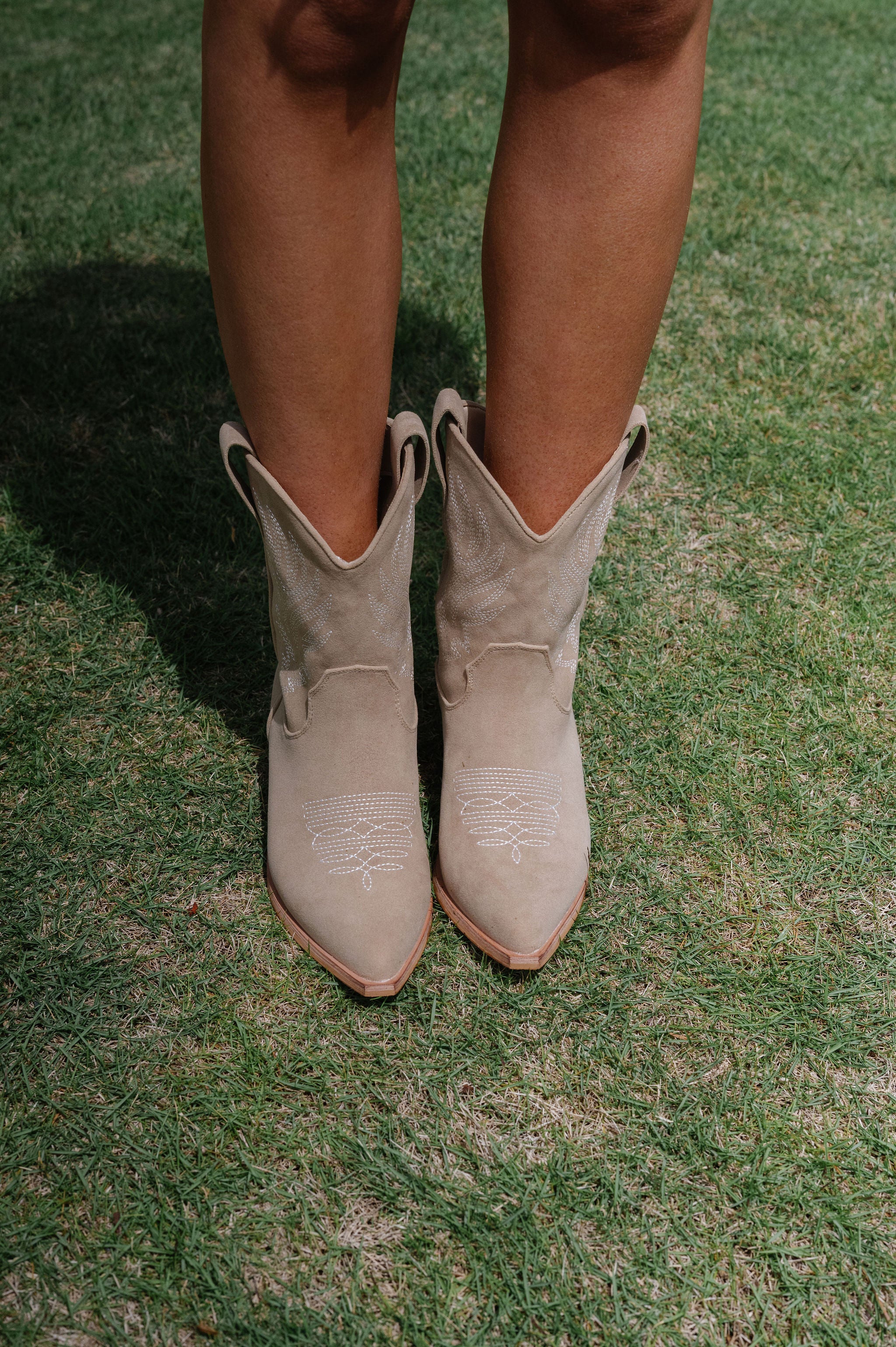 Claire Western Boots-Taupe