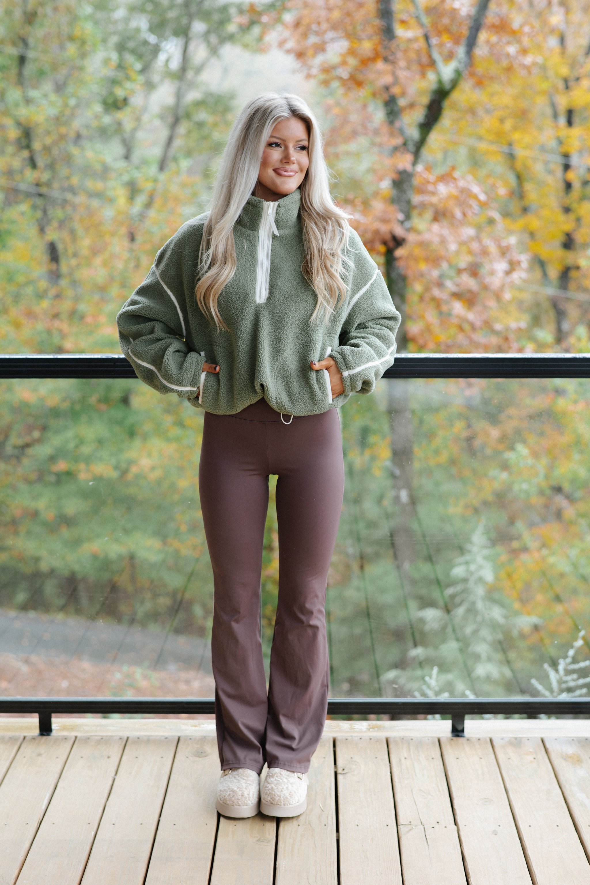 Contrast Sherpa Pullover-Mountain Sage