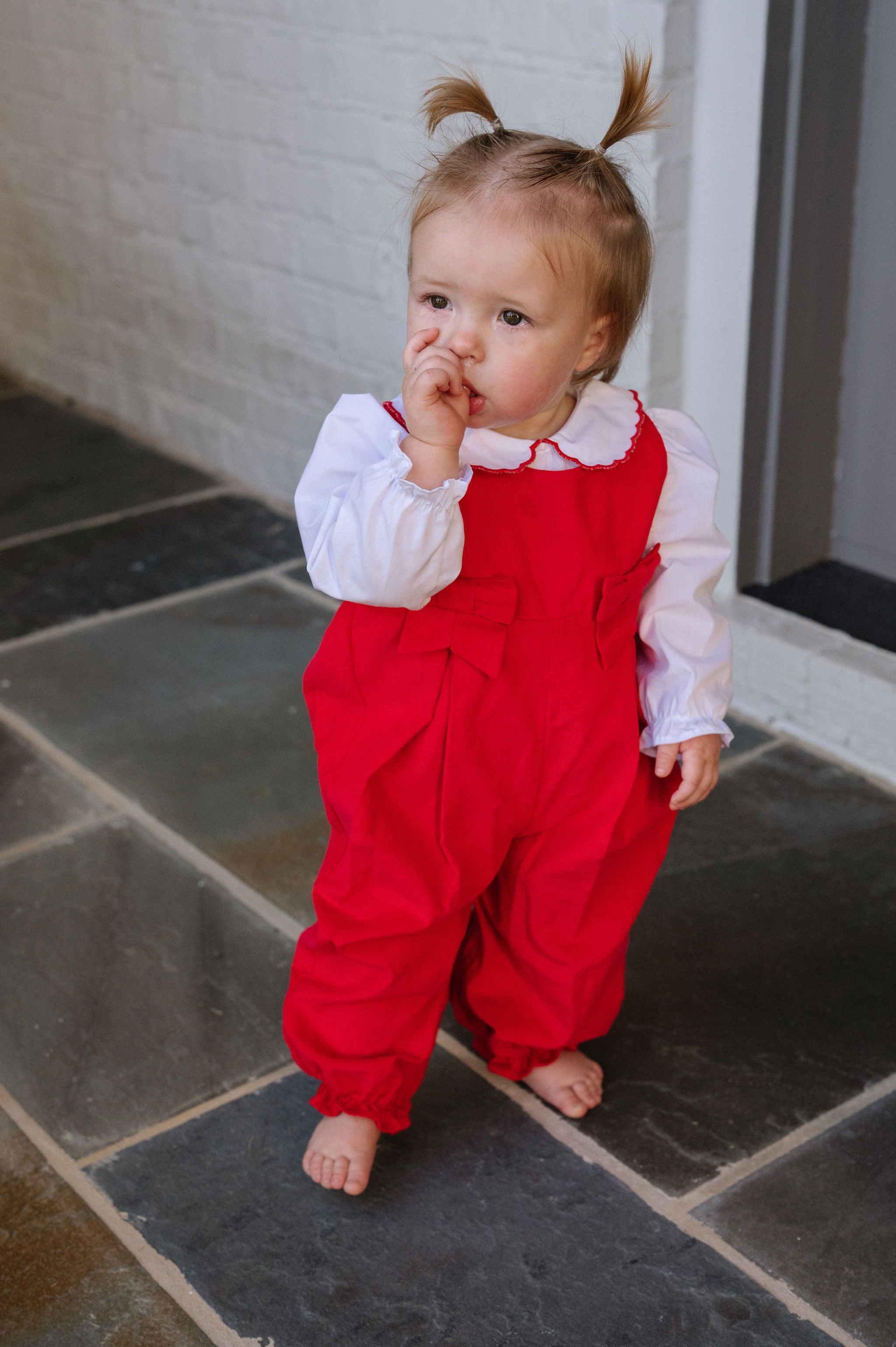 Windsor Romper-Red