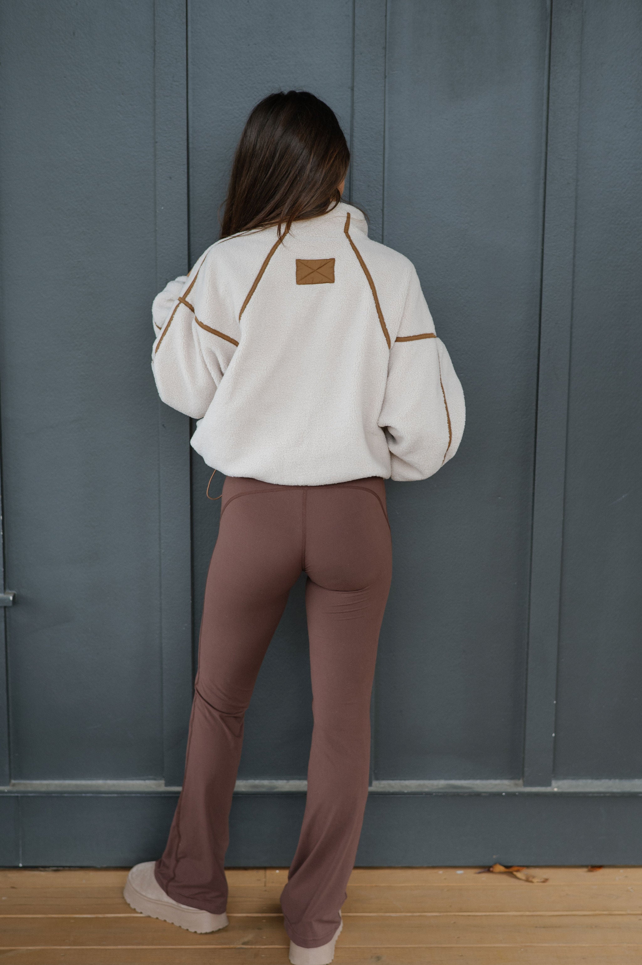 Contrast Sherpa Pullover-Oatmilk