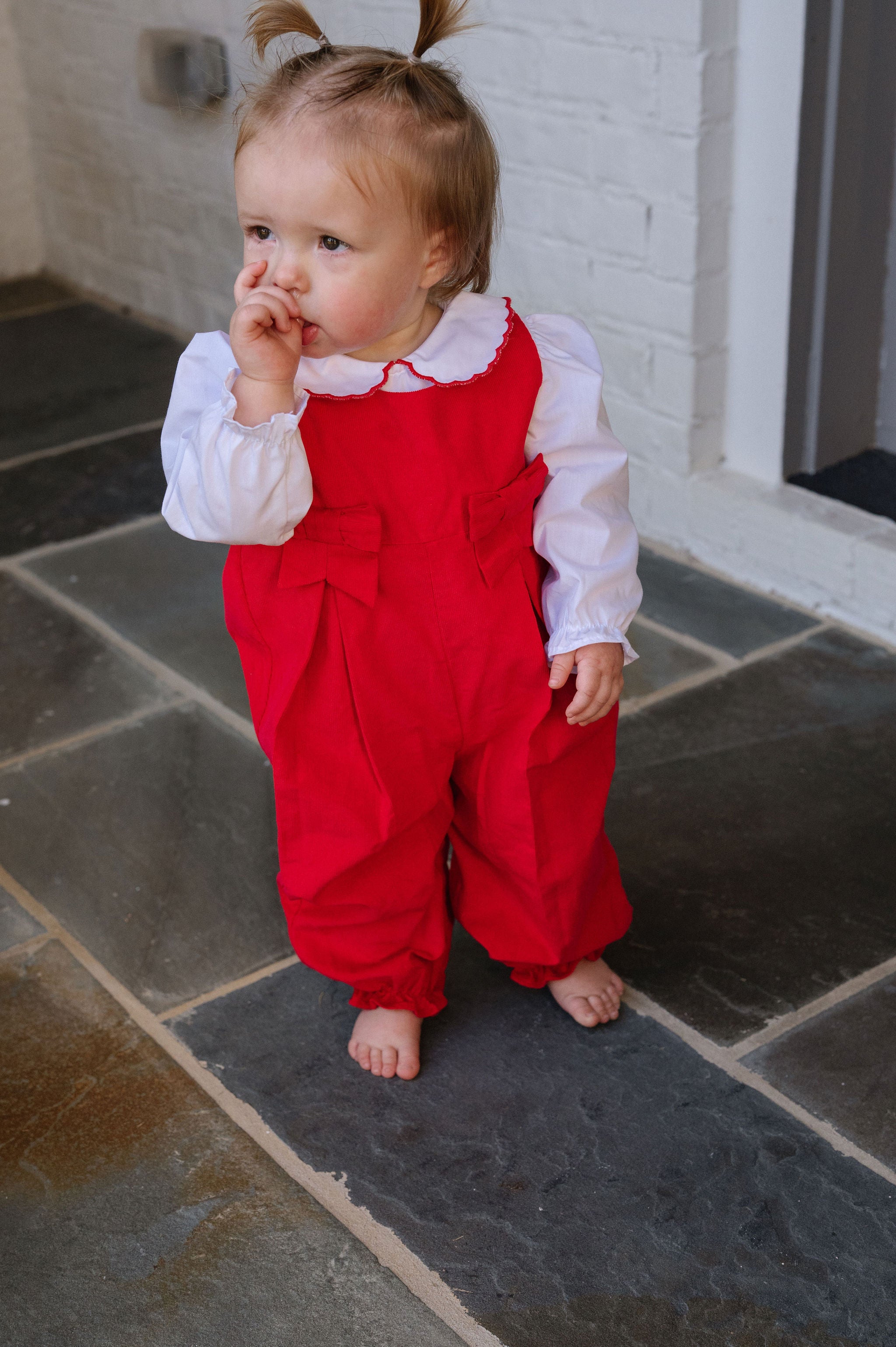 Windsor Romper-Red