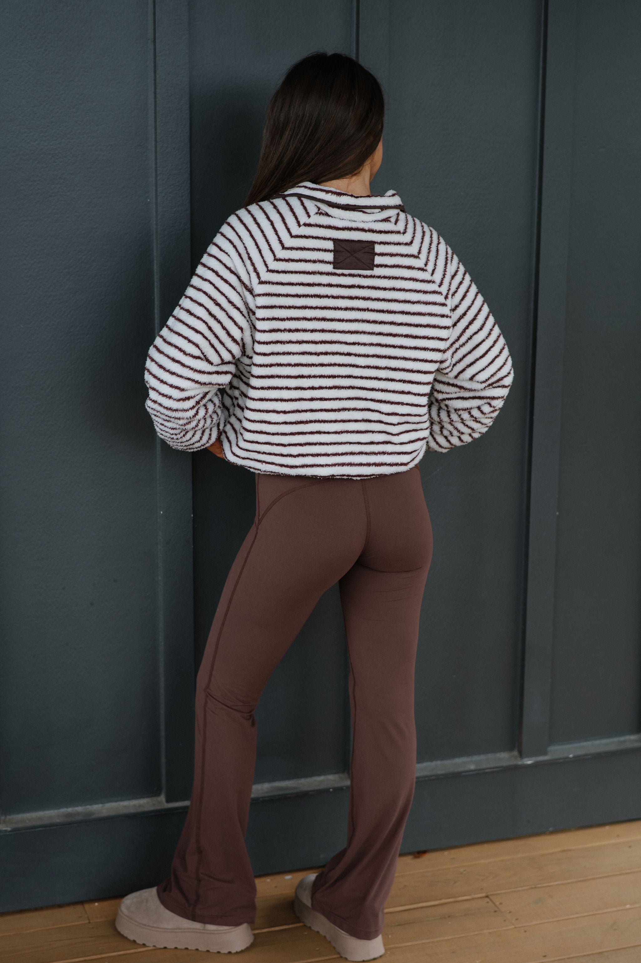 Devon Striped Pullover-Mocha Creme