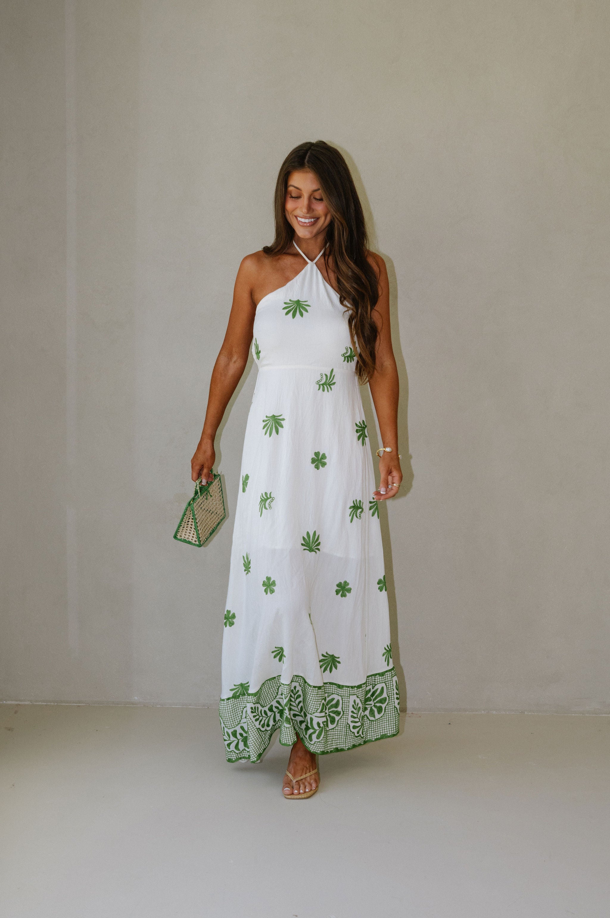 Kenneth Halter Maxi Dress-Olive