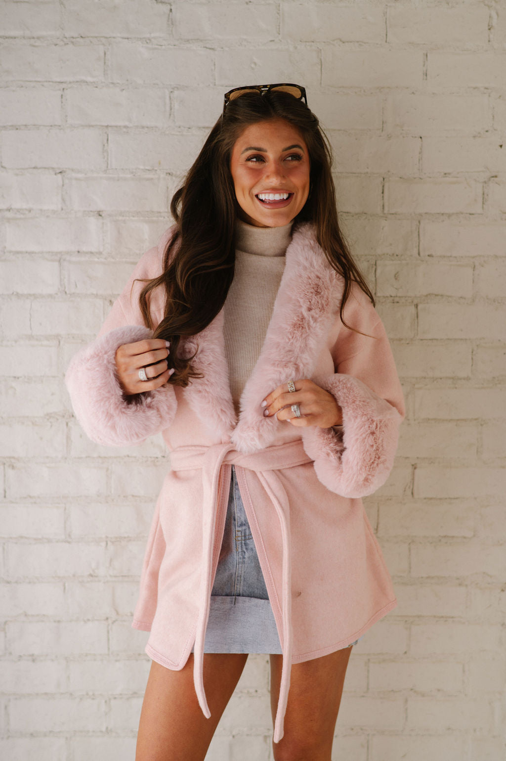 Callie Lightweight Coat-Light Blush