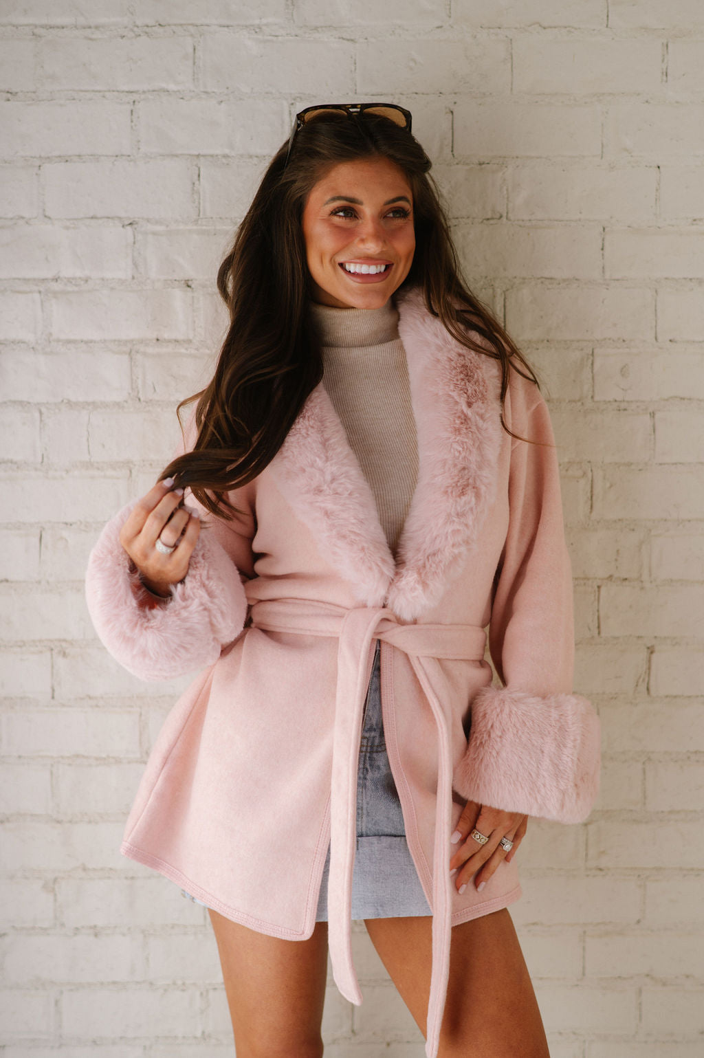 Callie Lightweight Coat-Light Blush