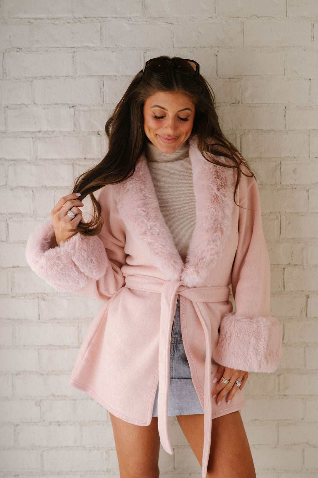 Callie Lightweight Coat-Light Blush