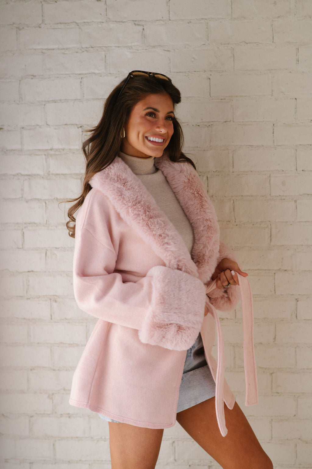 Callie Lightweight Coat-Light Blush