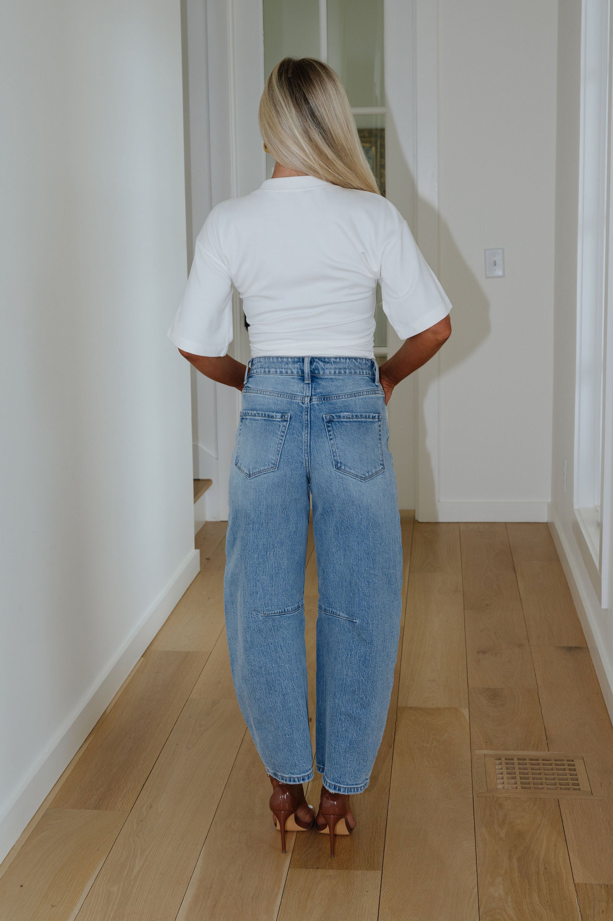 Elevated Basic Ruched Top-Off White