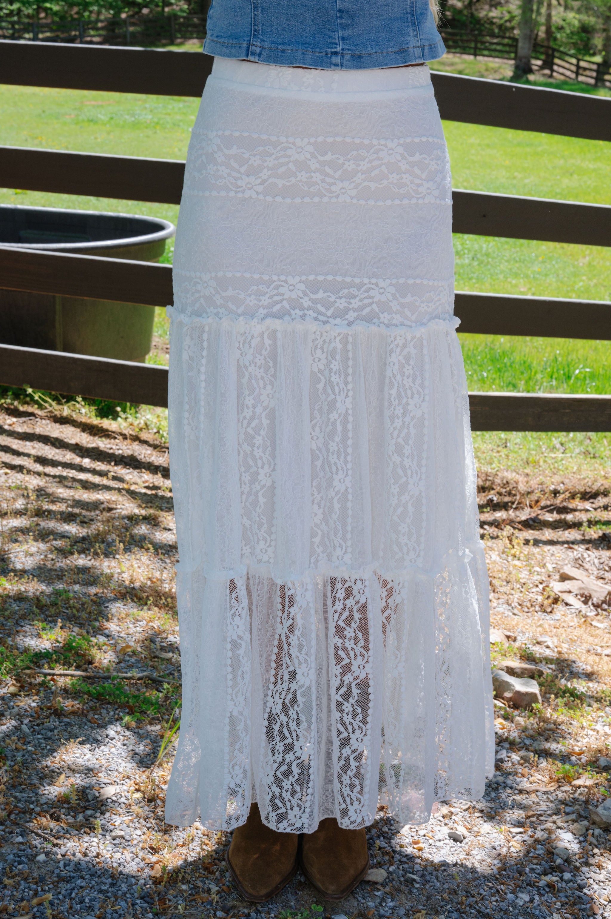 Tanner Maxi Tiered Skirt-Ivory