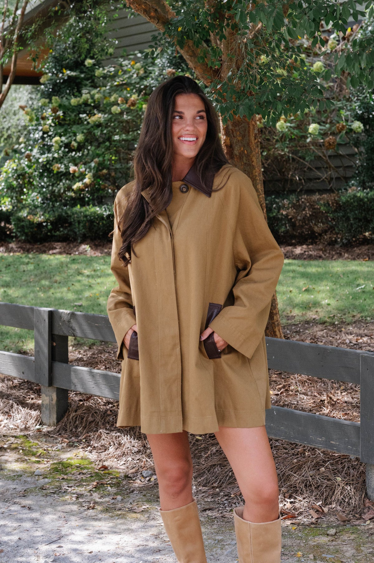 Faye A-Line Coat-Camel/Brown