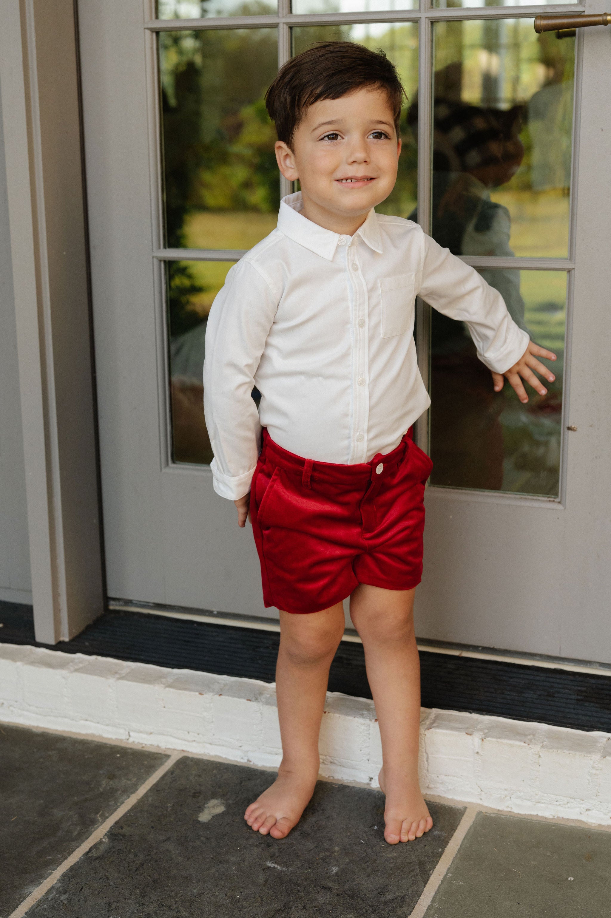 Deluxe Velvet Boy Short-Red