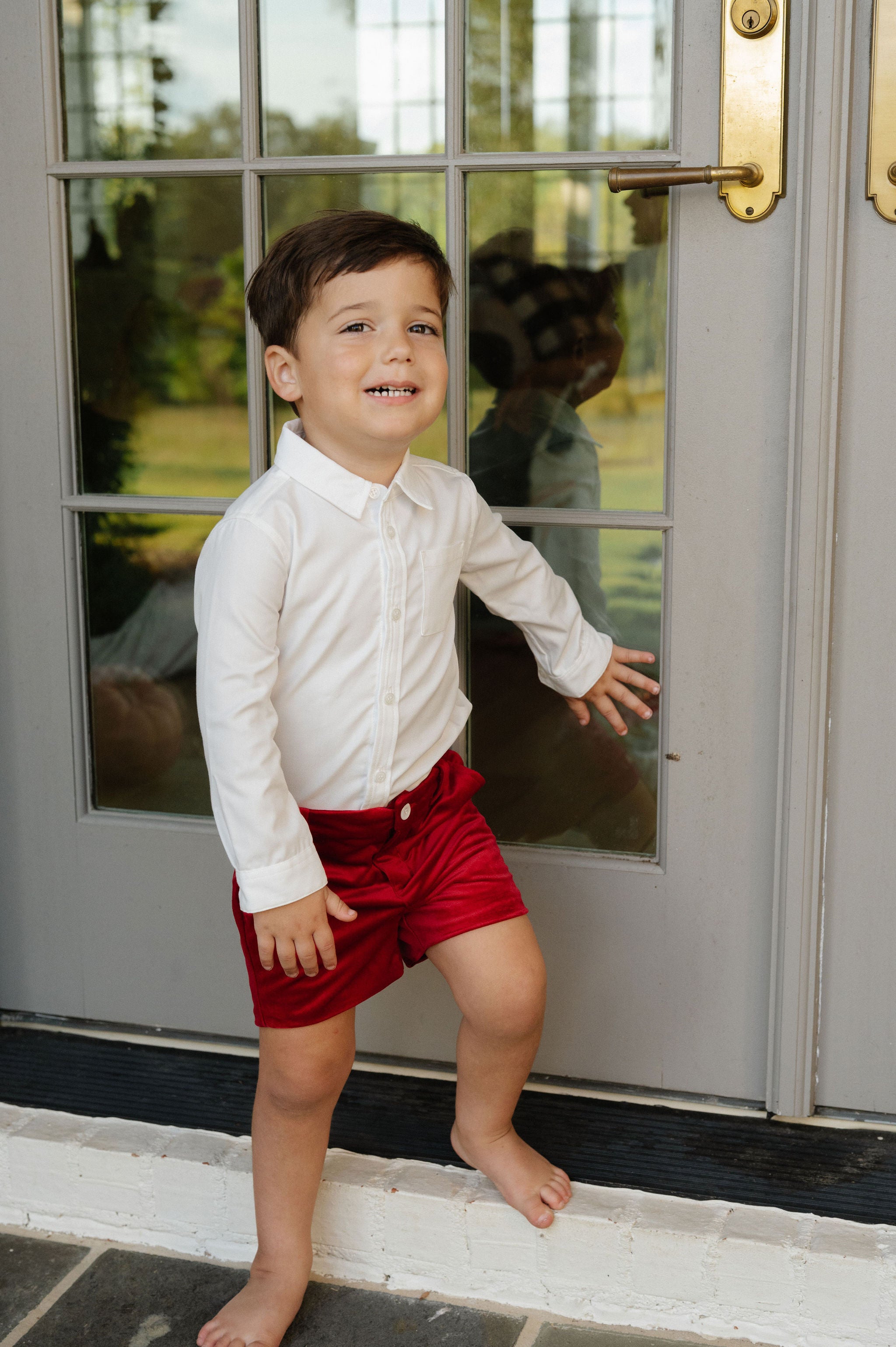 Deluxe Velvet Boy Short-Red