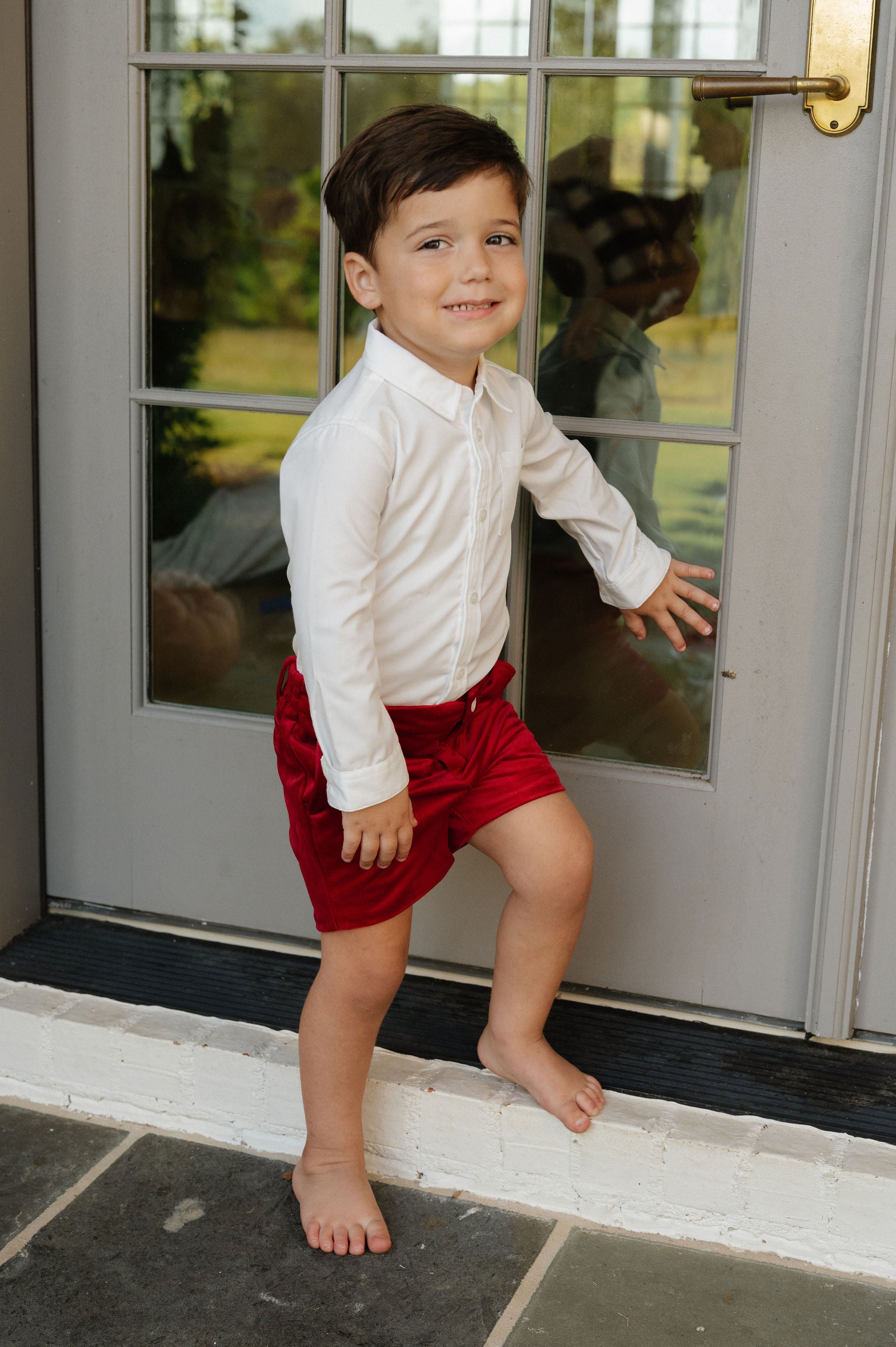 Deluxe Velvet Boy Short-Red