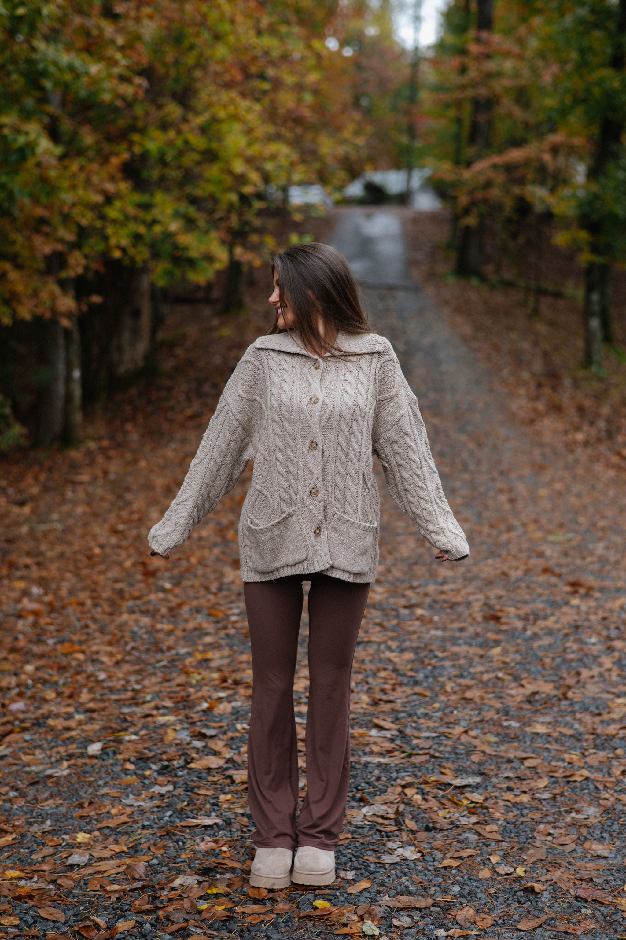 Rachel Chunky Cardigan-Beige