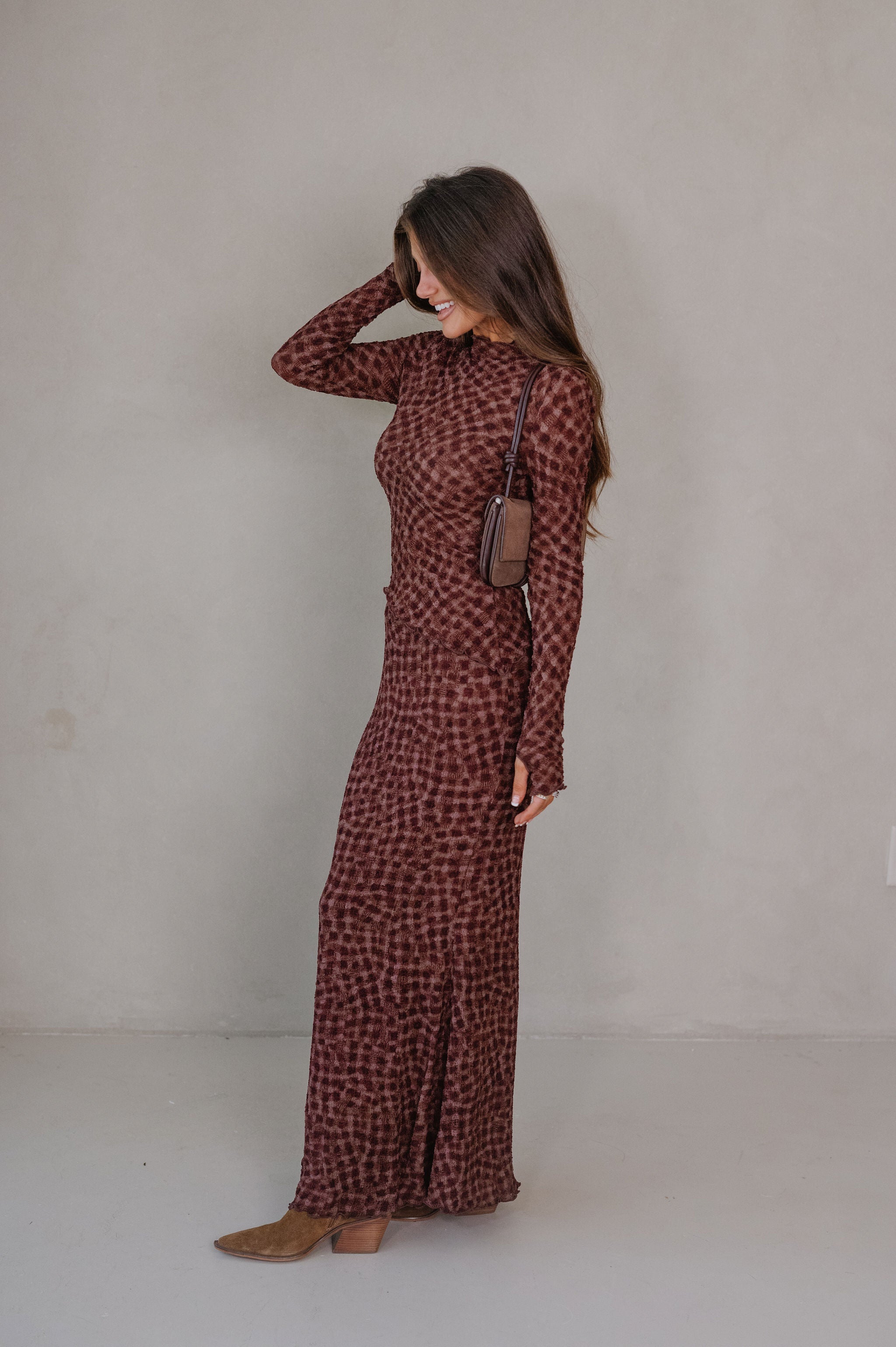 Scarlett Maxi Skirt Set-Espresso