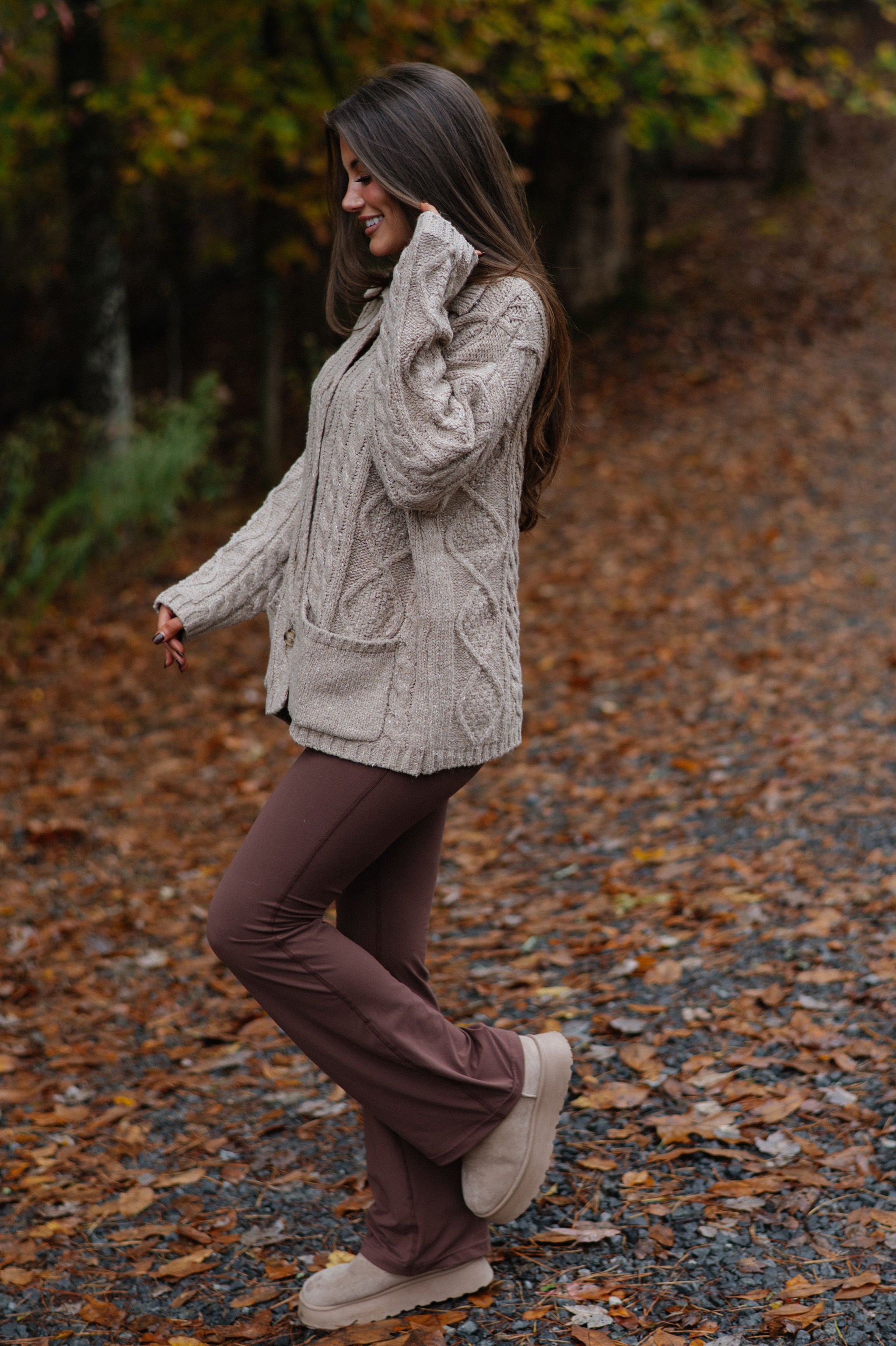 Rachel Chunky Cardigan-Beige