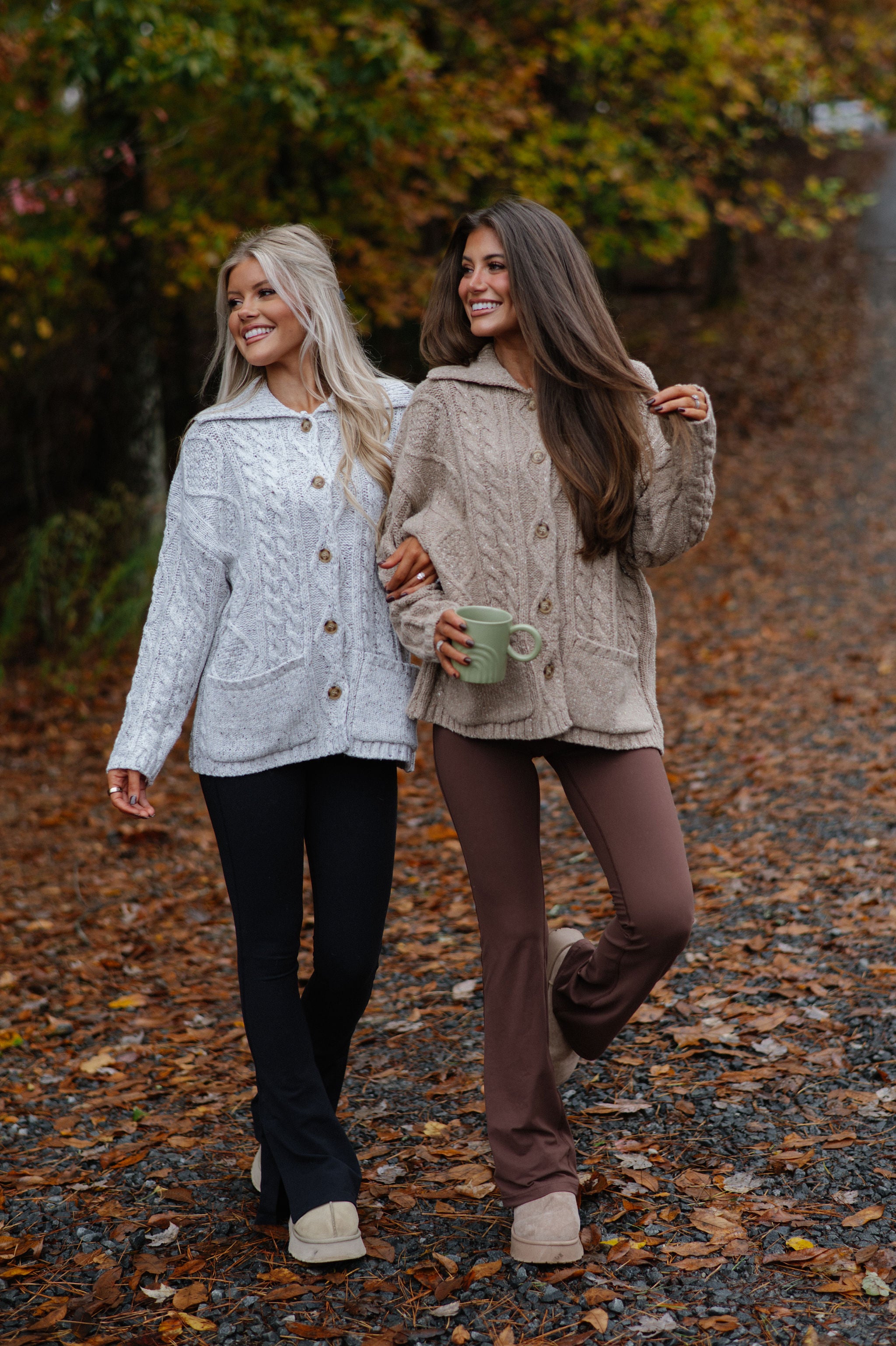 Rachel Chunky Cardigan-Heather Grey