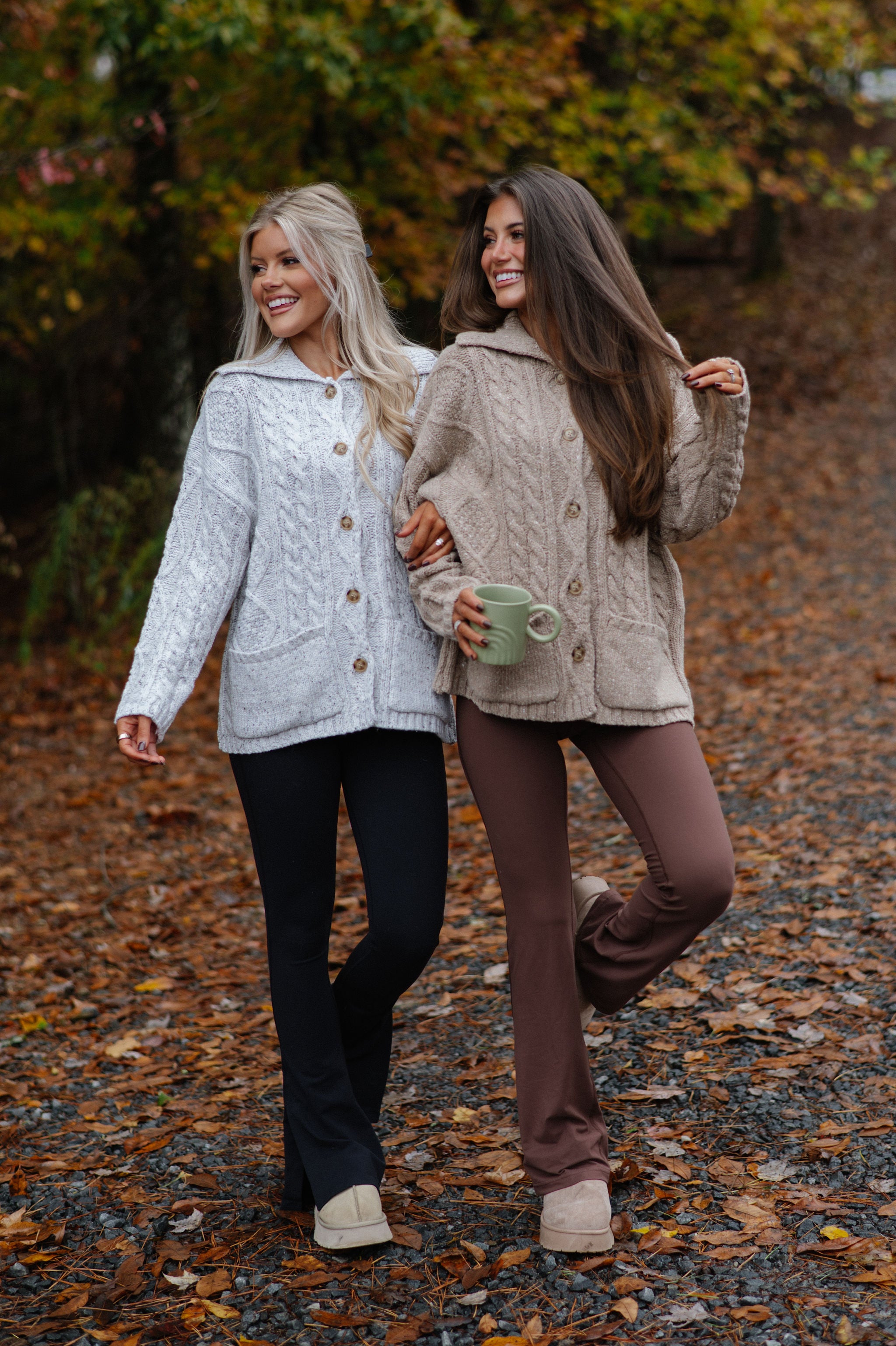 Rachel Chunky Cardigan-Heather Grey
