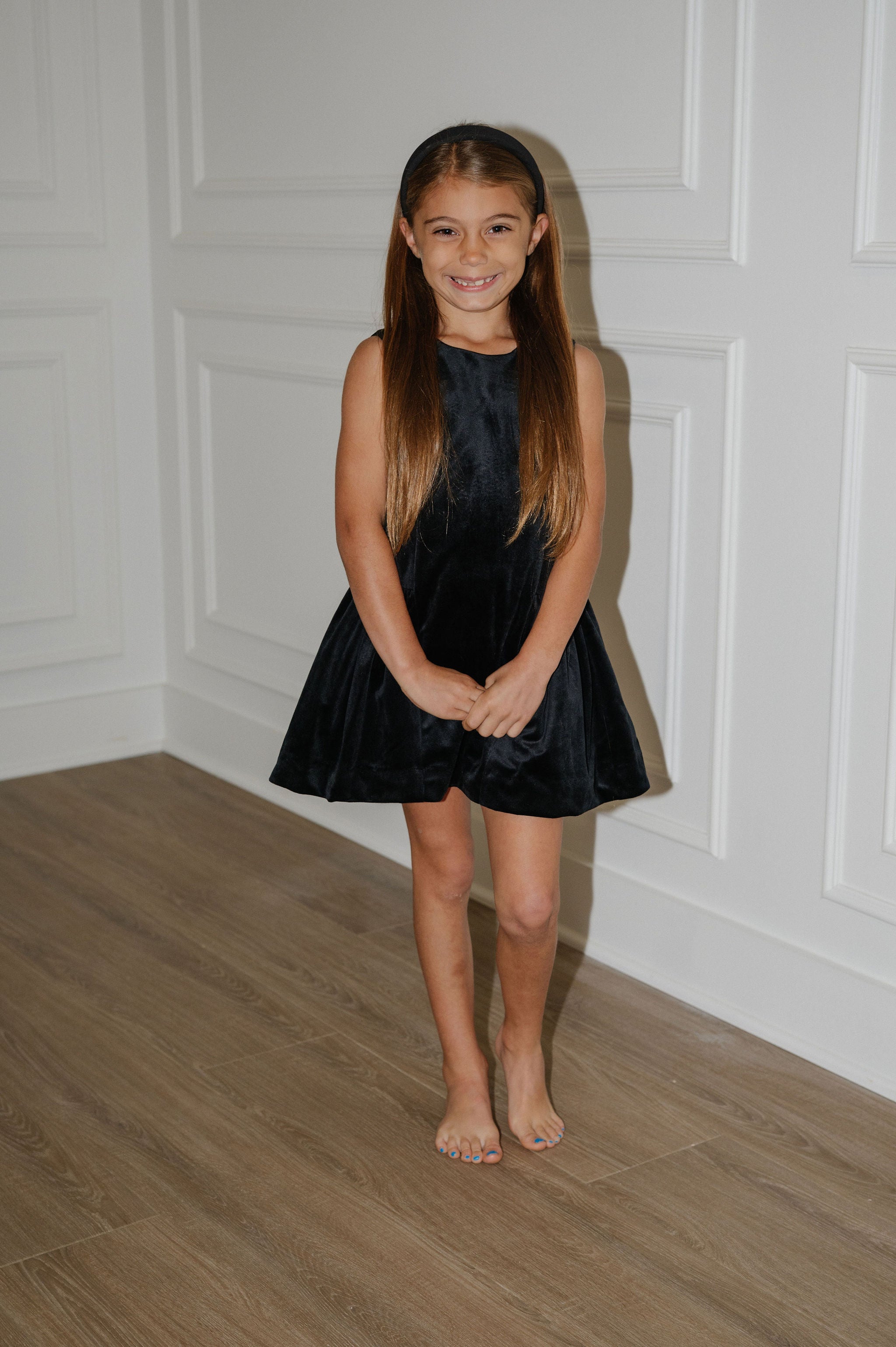 Deluxe Velvet Princess Dress-Black