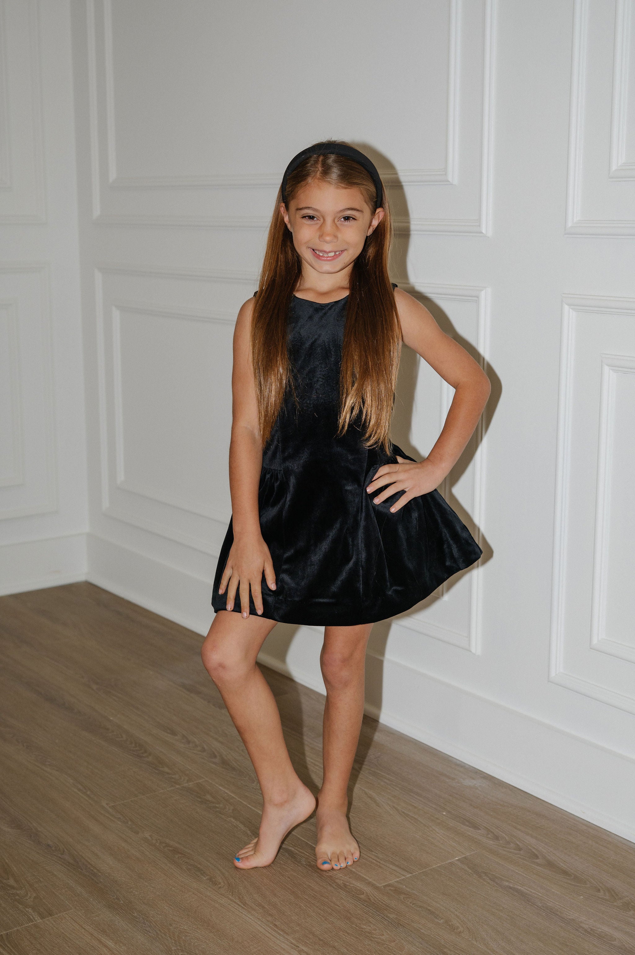 Deluxe Velvet Princess Dress-Black
