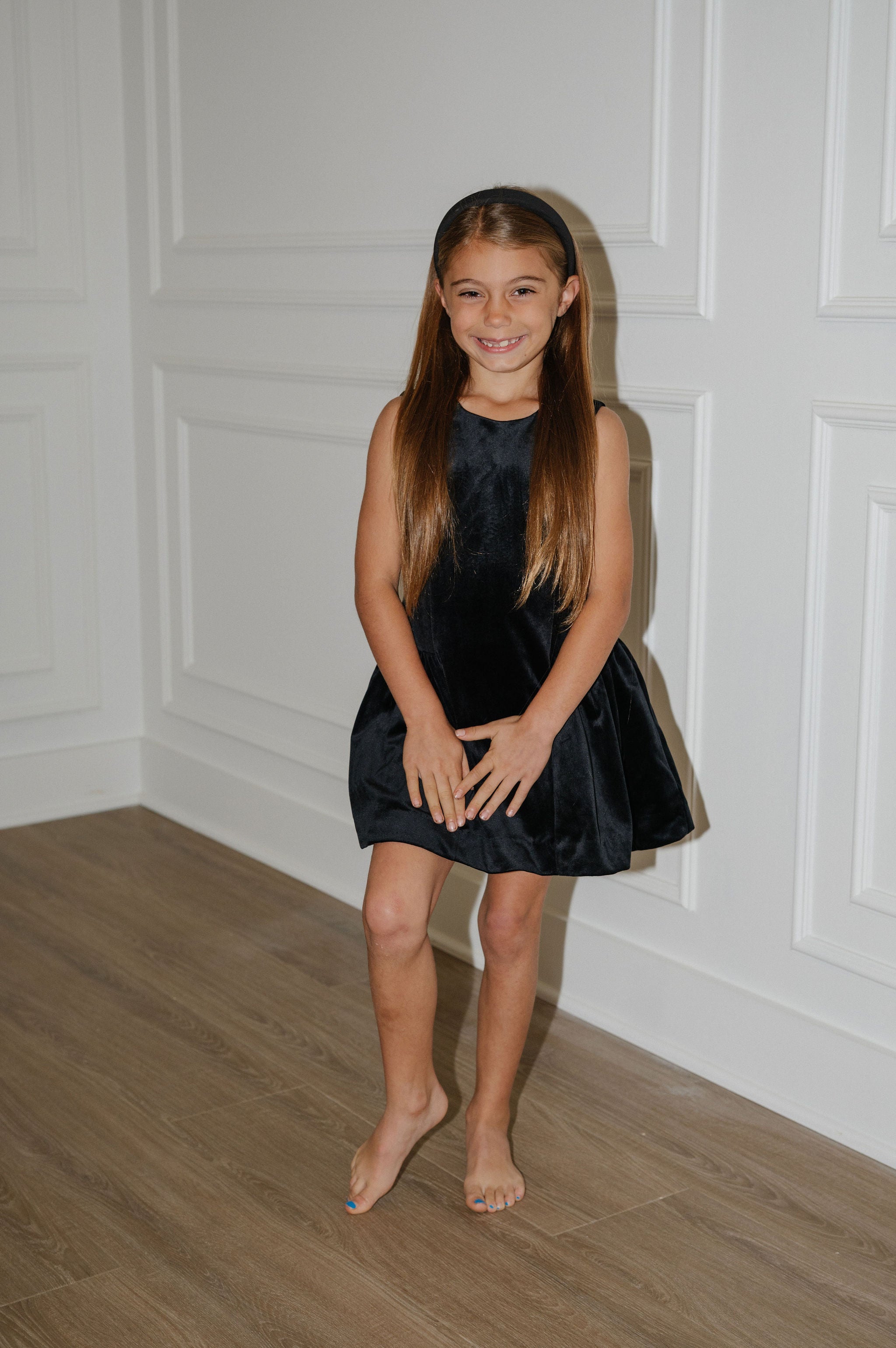 Deluxe Velvet Princess Dress-Black