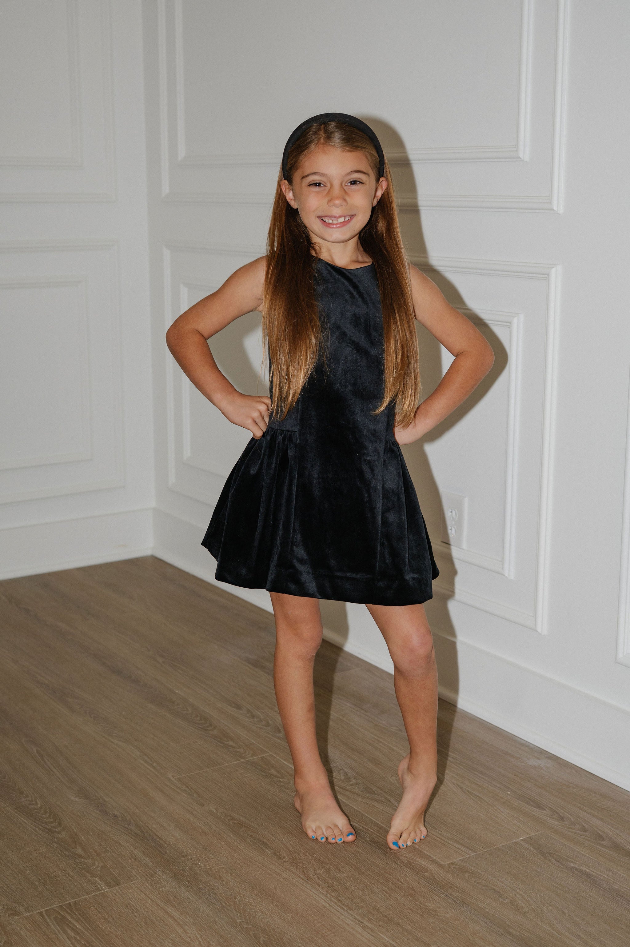 Deluxe Velvet Princess Dress-Black