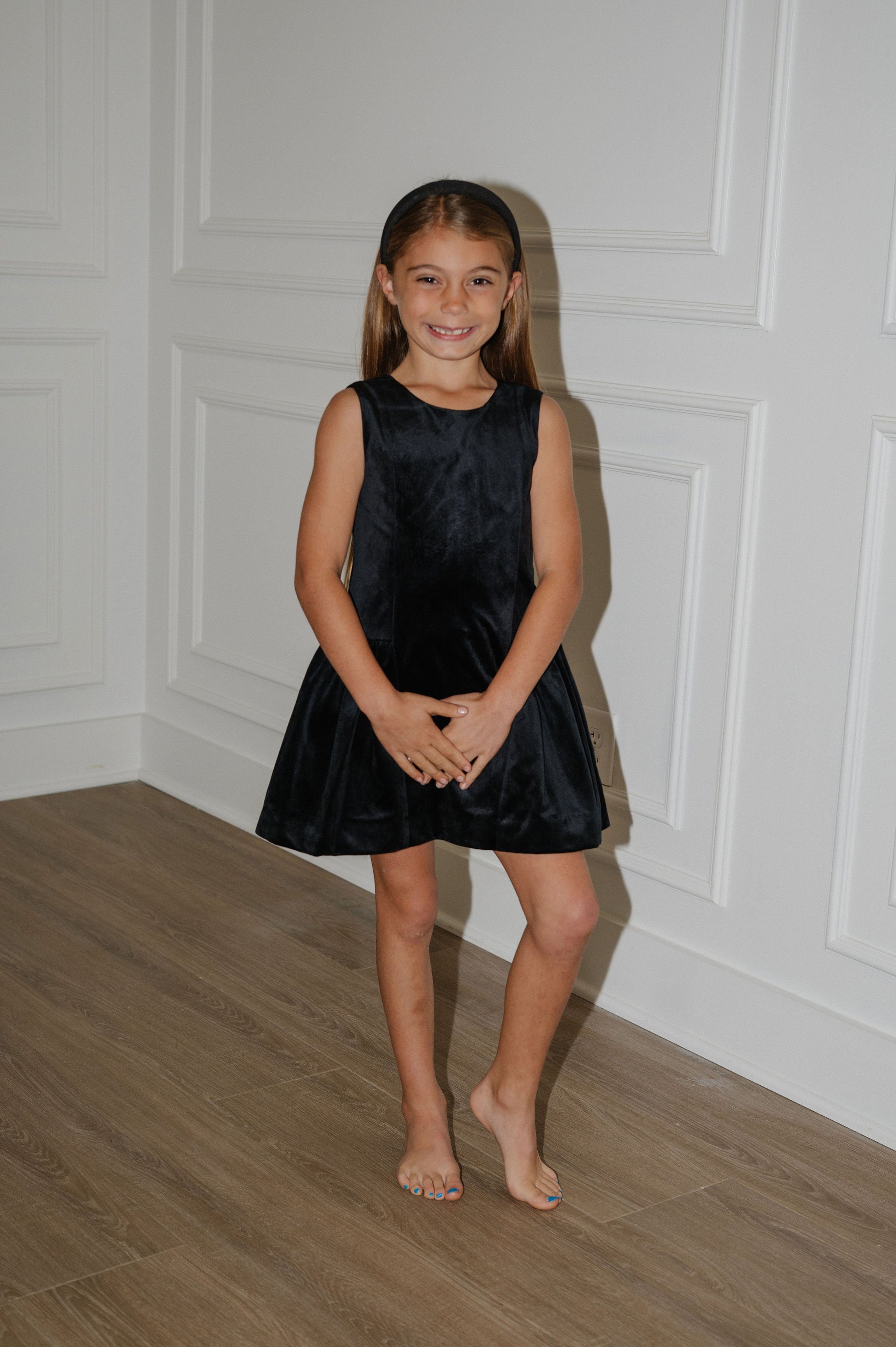 Deluxe Velvet Princess Dress-Black