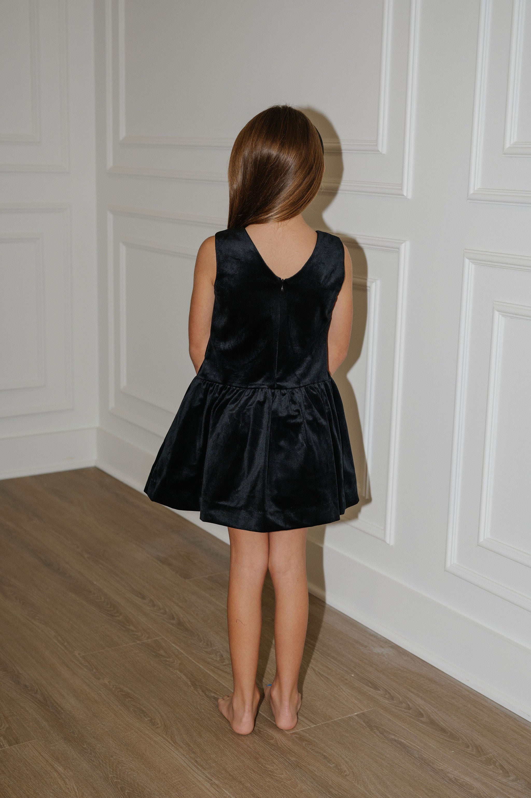 Deluxe Velvet Princess Dress-Black