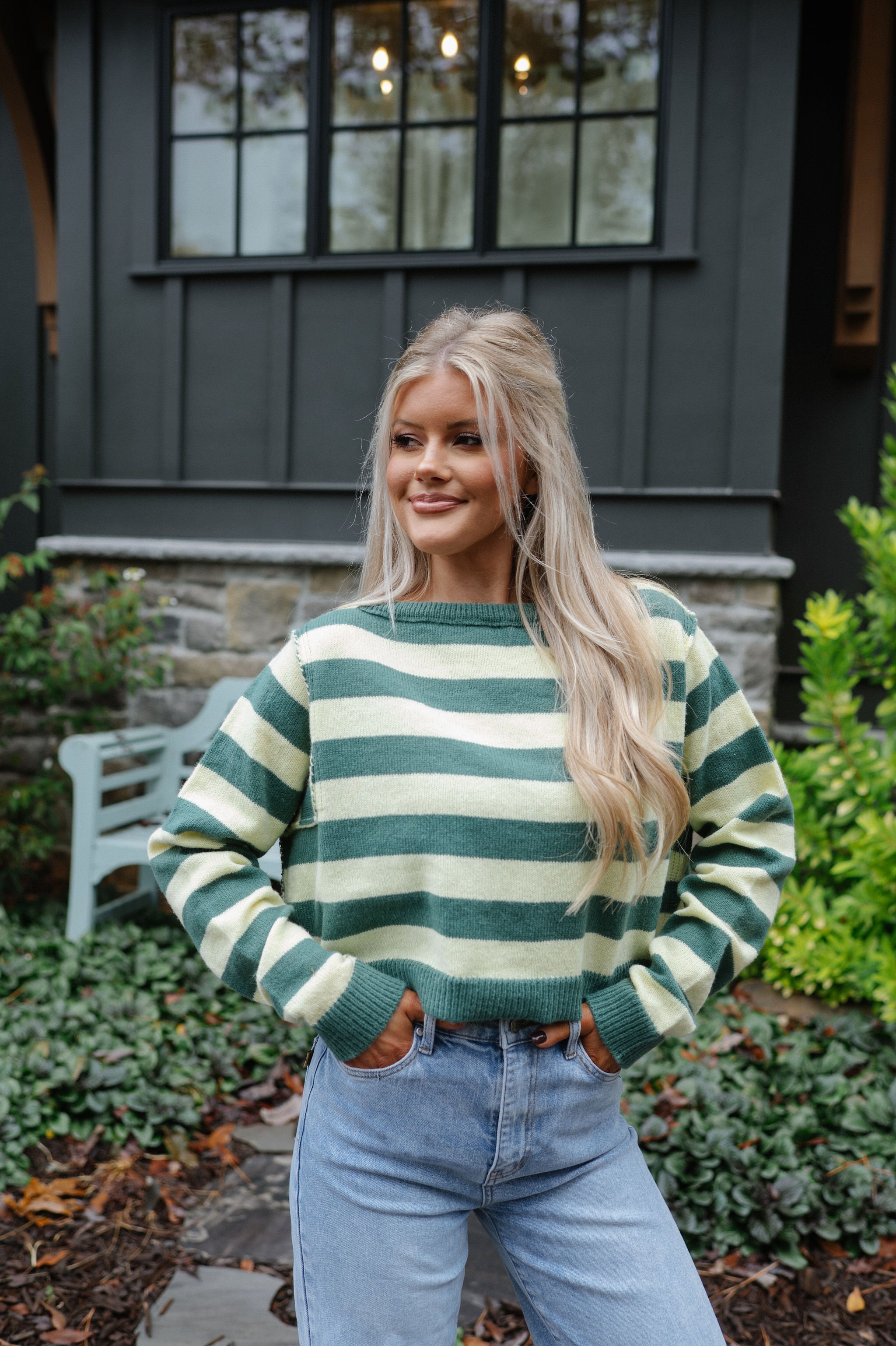 Kyland Striped Sweater-Green/Yellow