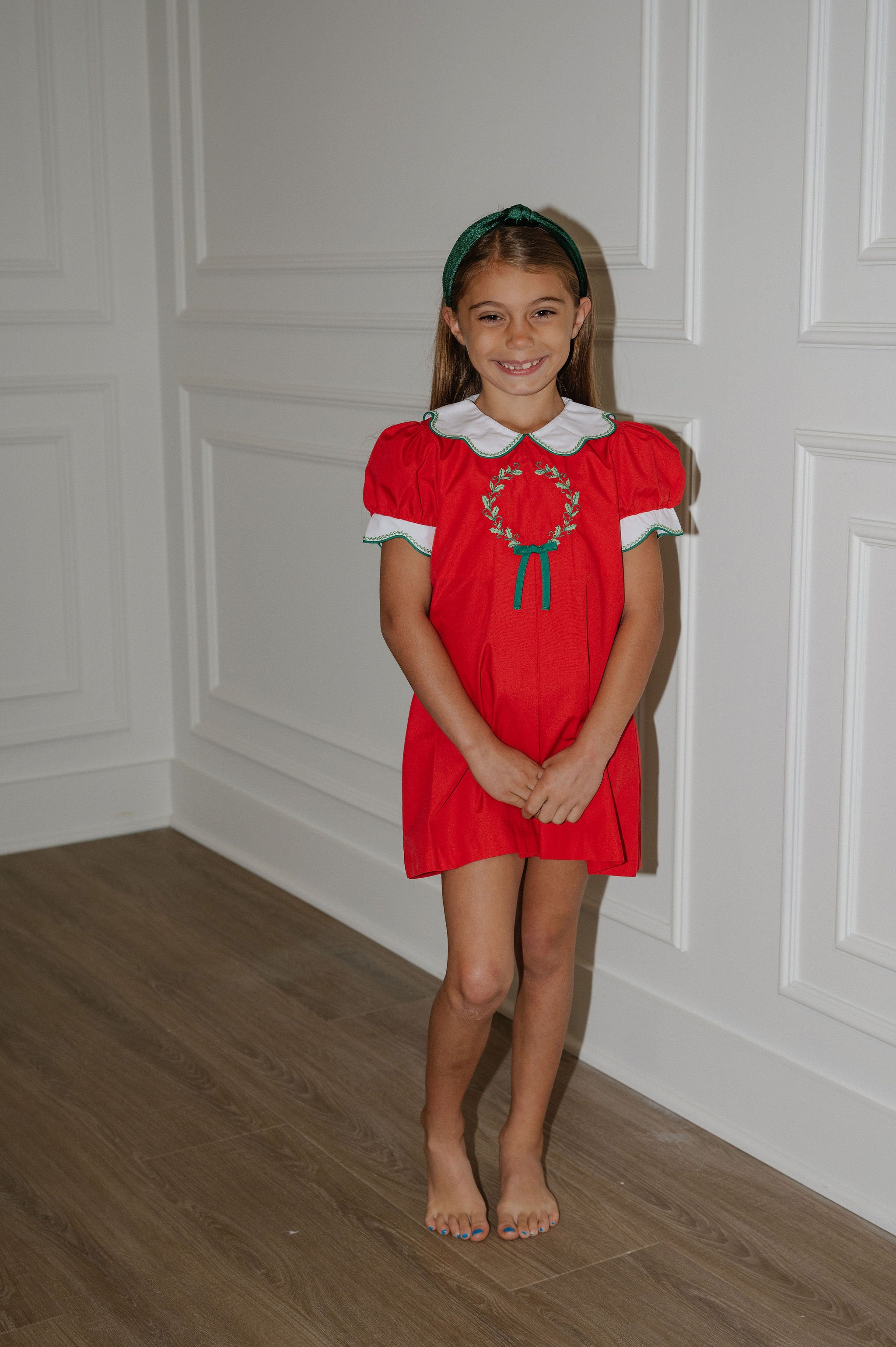 Wreath Ella Dress-Red