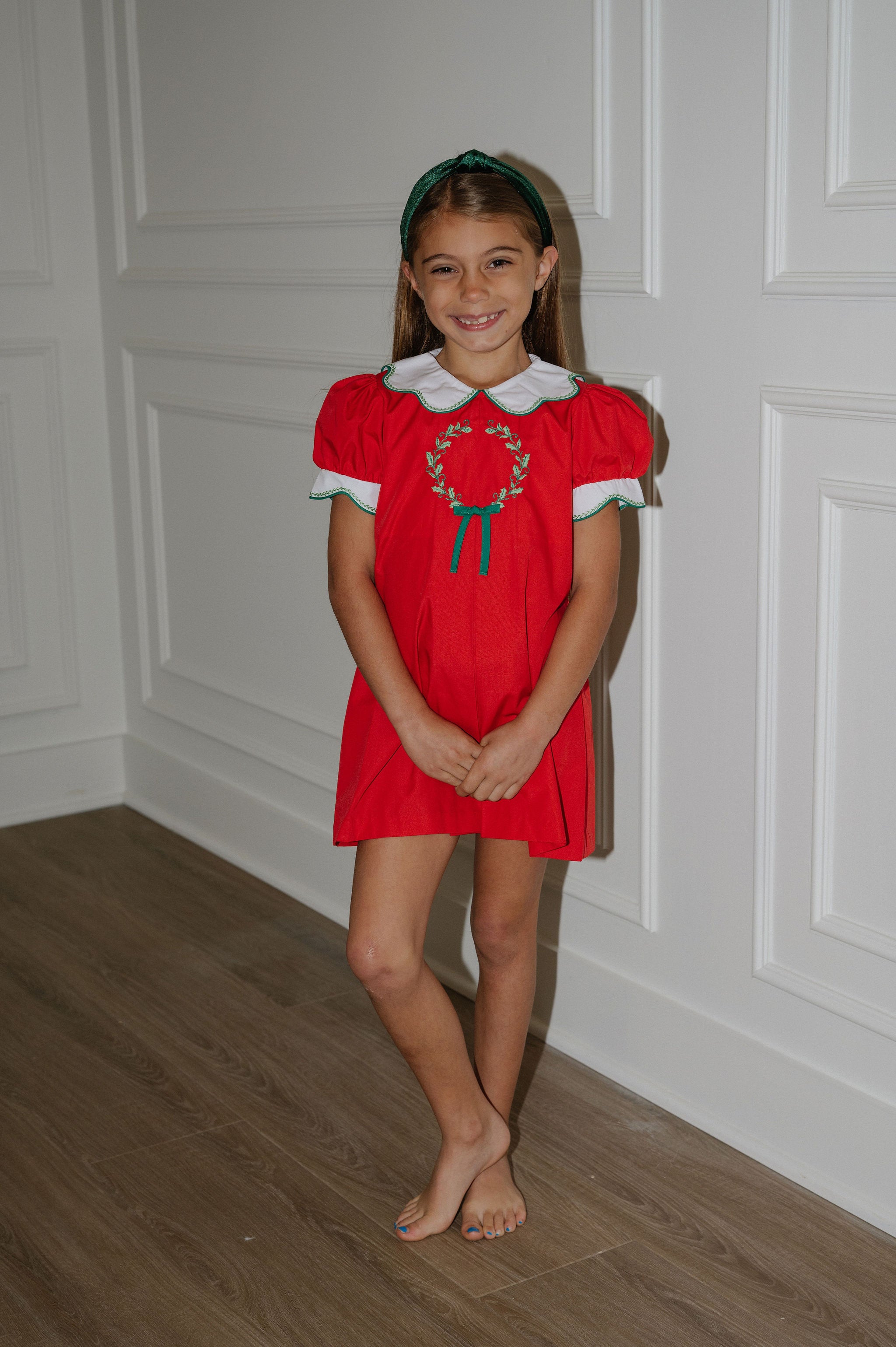Wreath Ella Dress-Red