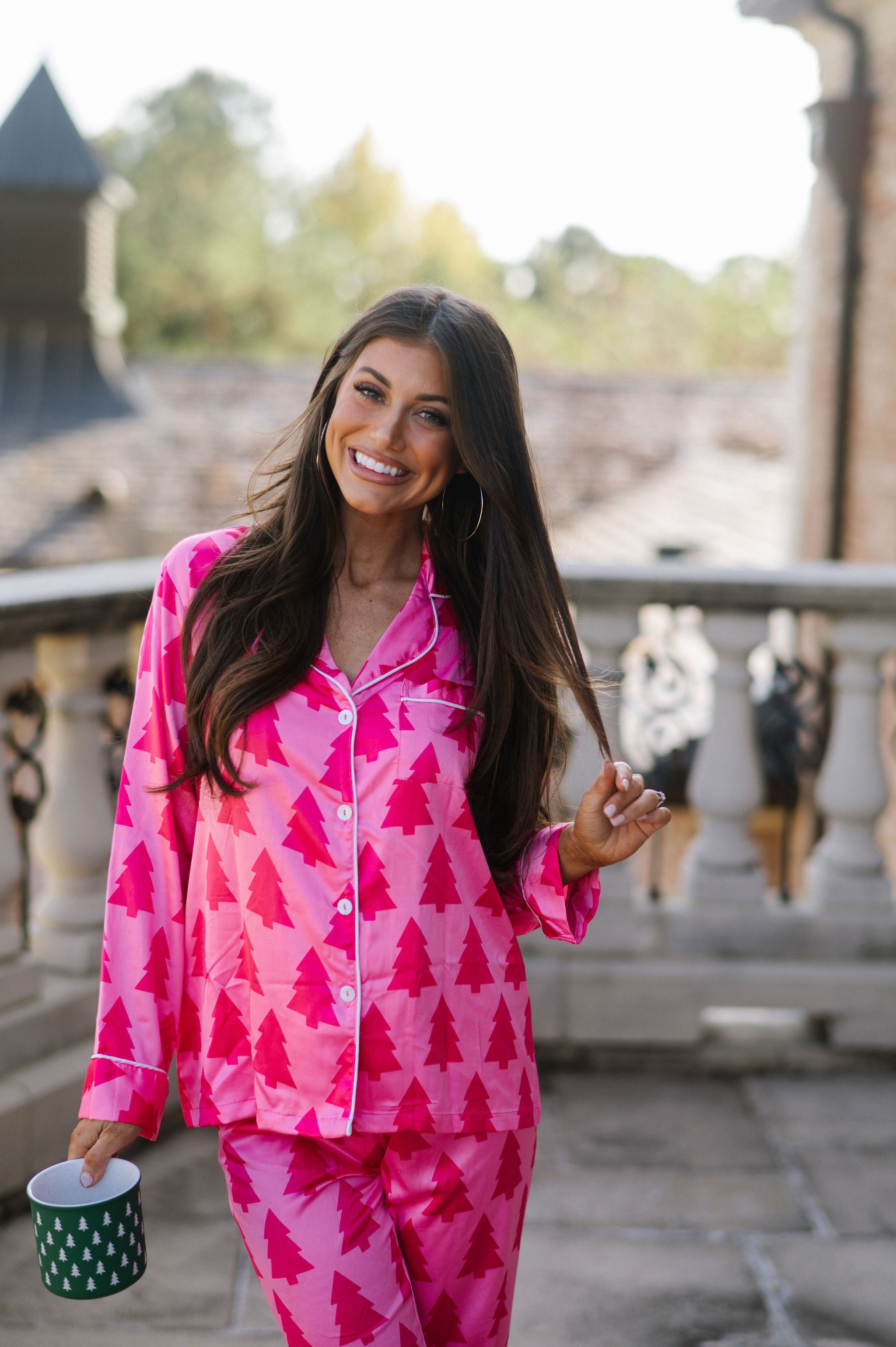 Dreaming Of A Pink Christmas Pajama Set