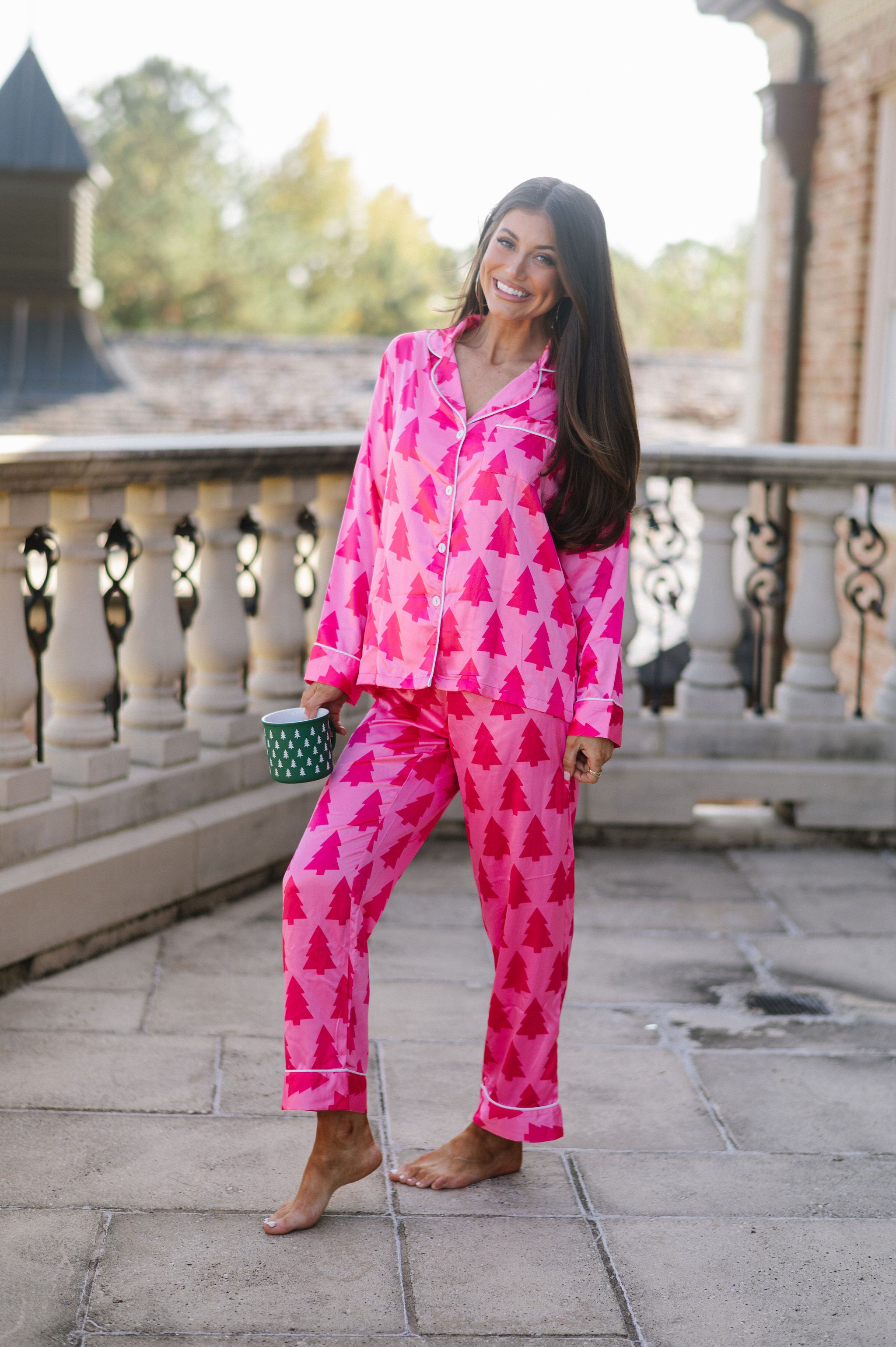 Dreaming Of A Pink Christmas Pajama Set