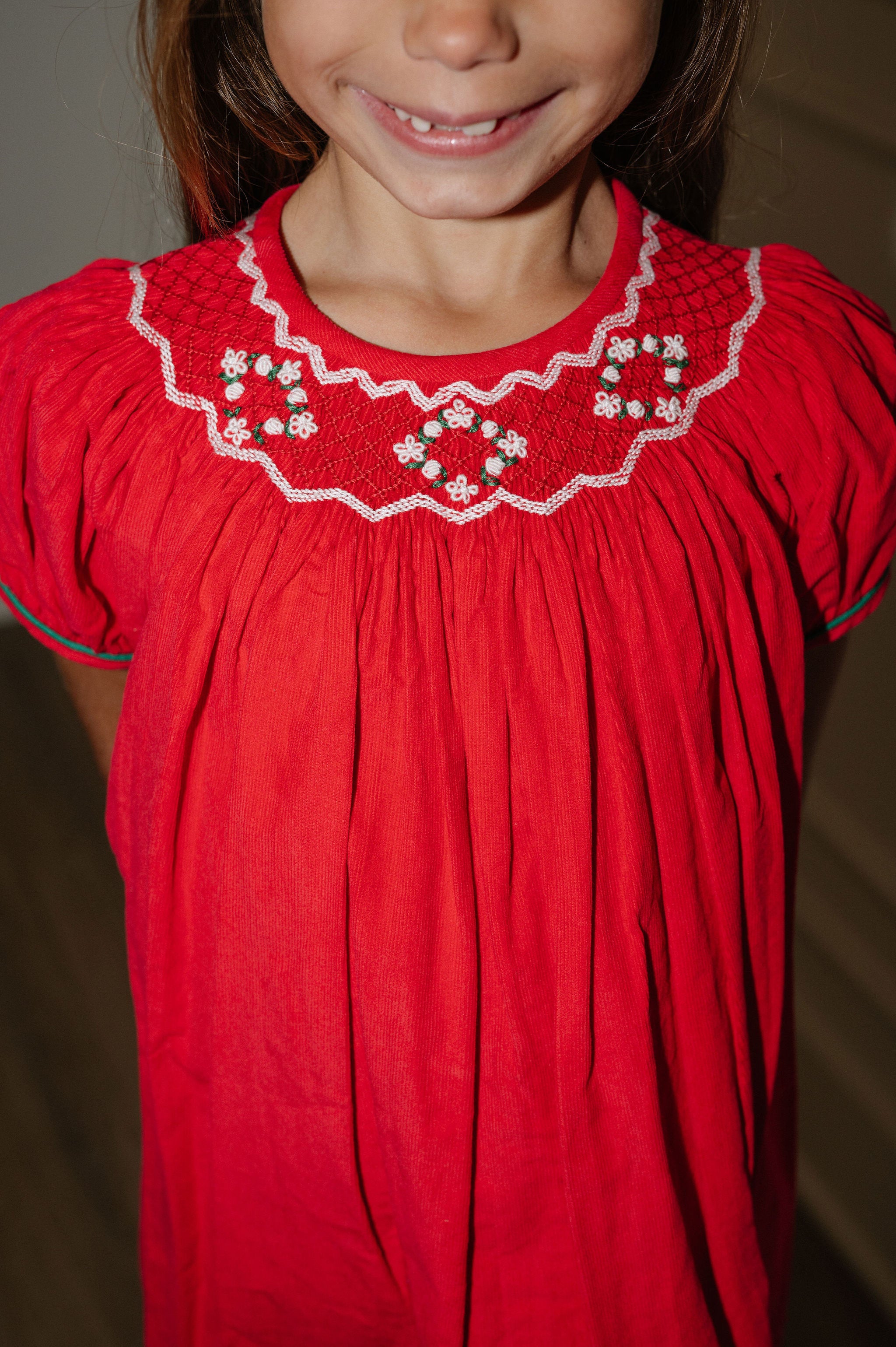 Smocked Christmas Billie Bishop Dress-Red