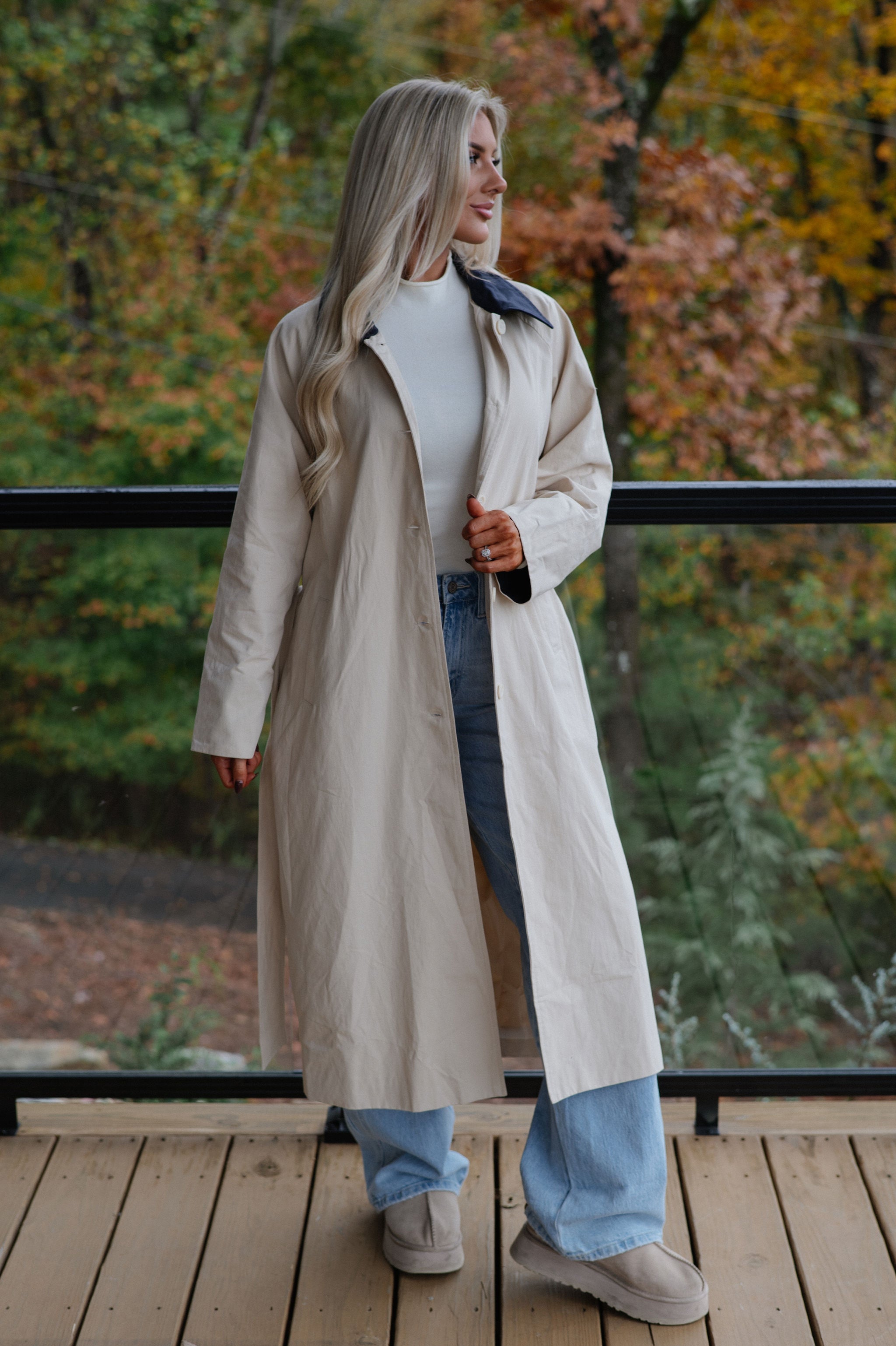 Opal Trenchcoat-Beige/Navy