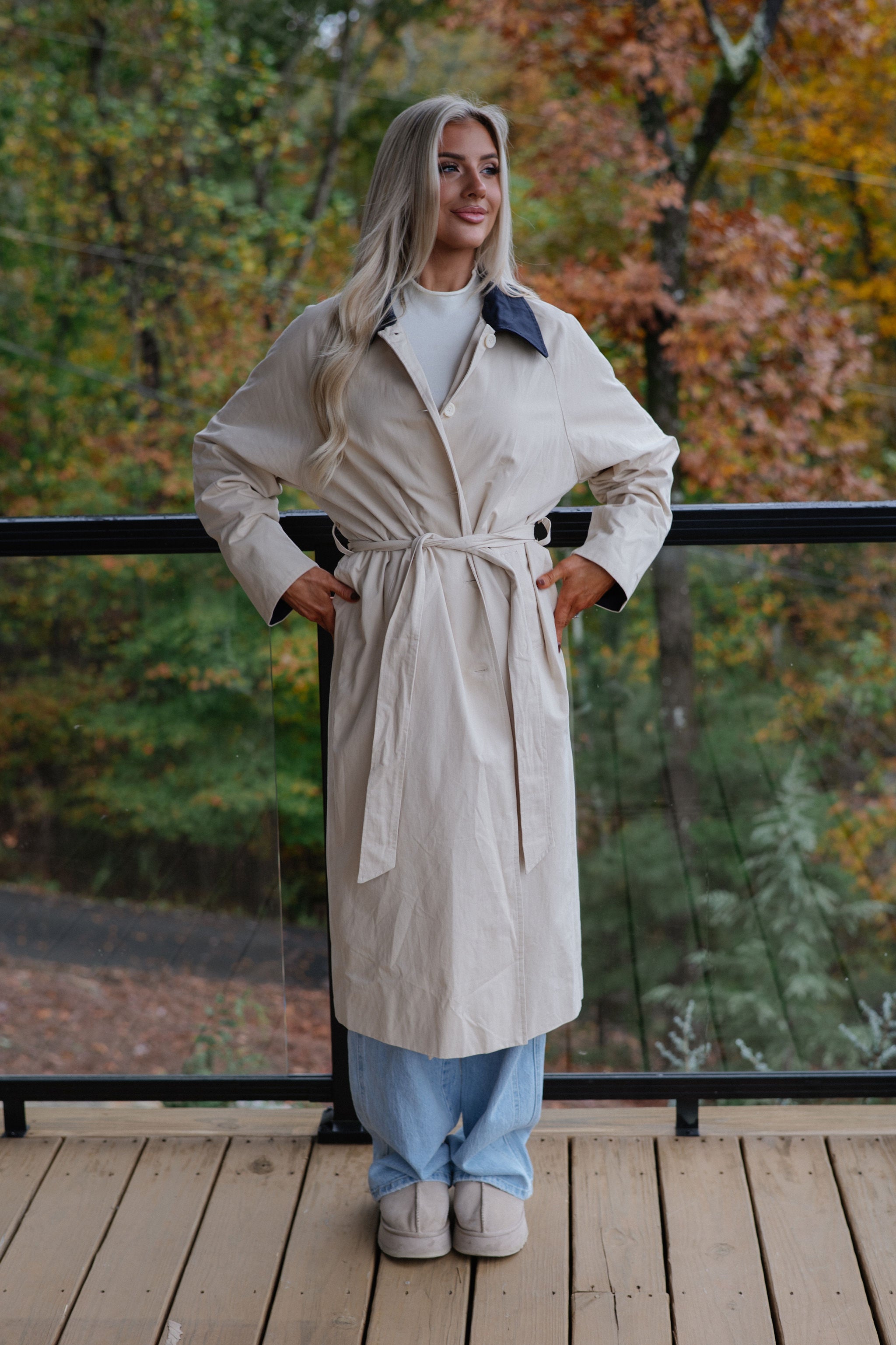 Opal Trenchcoat-Beige/Navy